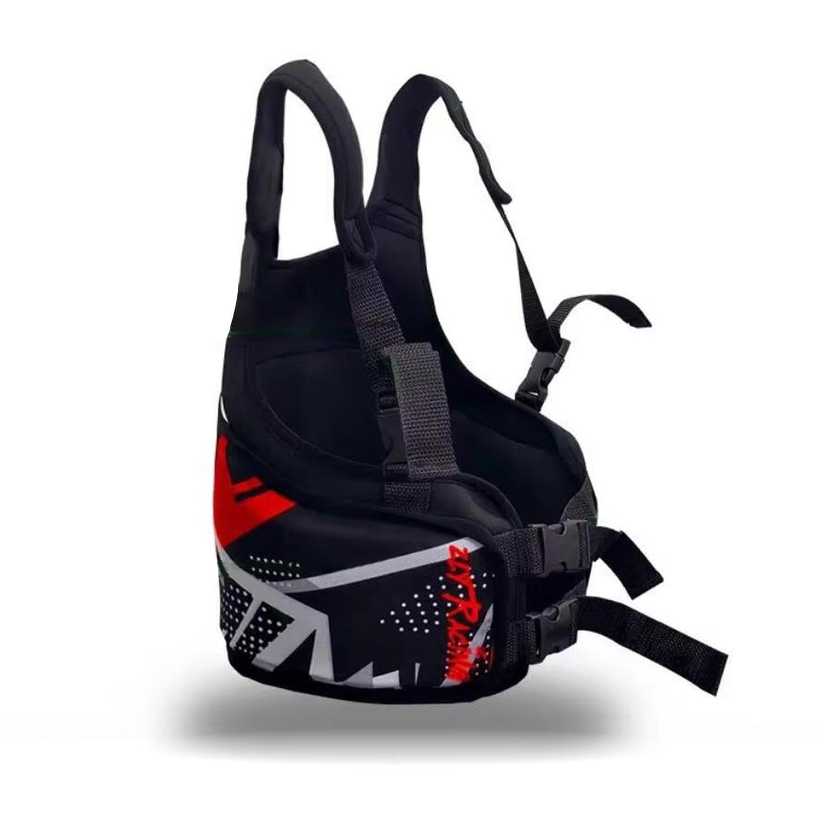 Chaleco Protector de Costillas para Karting para Adultos, Protector de Pecho para Karting, Multiusos, con Absorción de Impactos, Transpirable Y Ajusta, Rojo