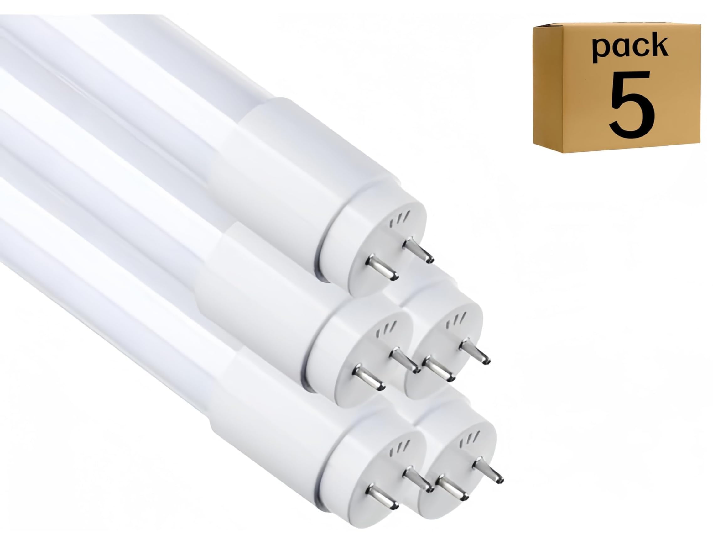Tubo T8 Cristal LED 24W 150cm Cristal Conexión Un Lateral Luz Blanco Frío 6000K Bajo consumo y Alta luminosidad (5, 1500MM)