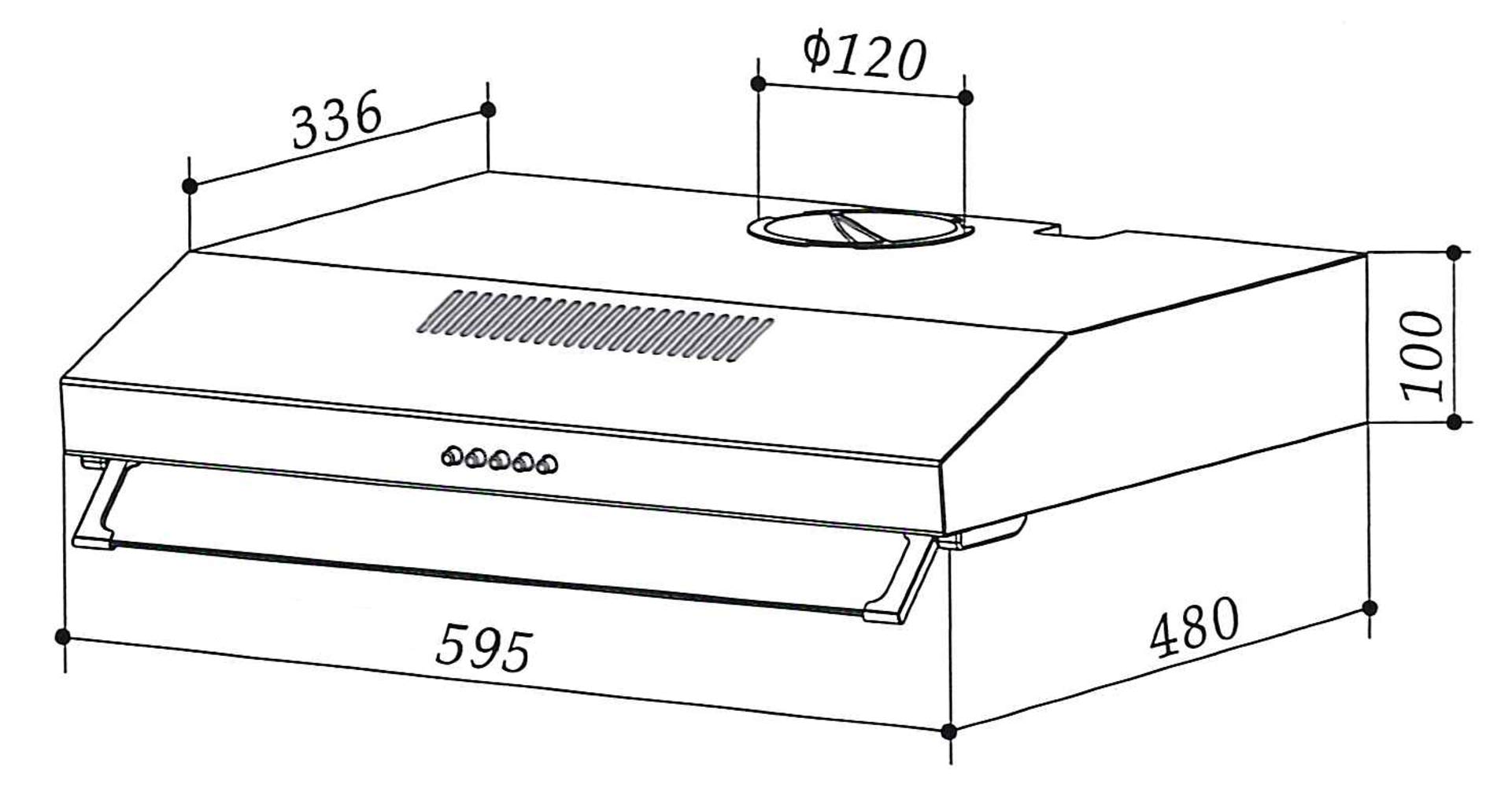 K&H Dunstabzugshaube 60cm Unterbauhaube Umluft Abluft Metall Fettfilter LED Beleuchtung 175 m³/h Energieklasse A Weiß