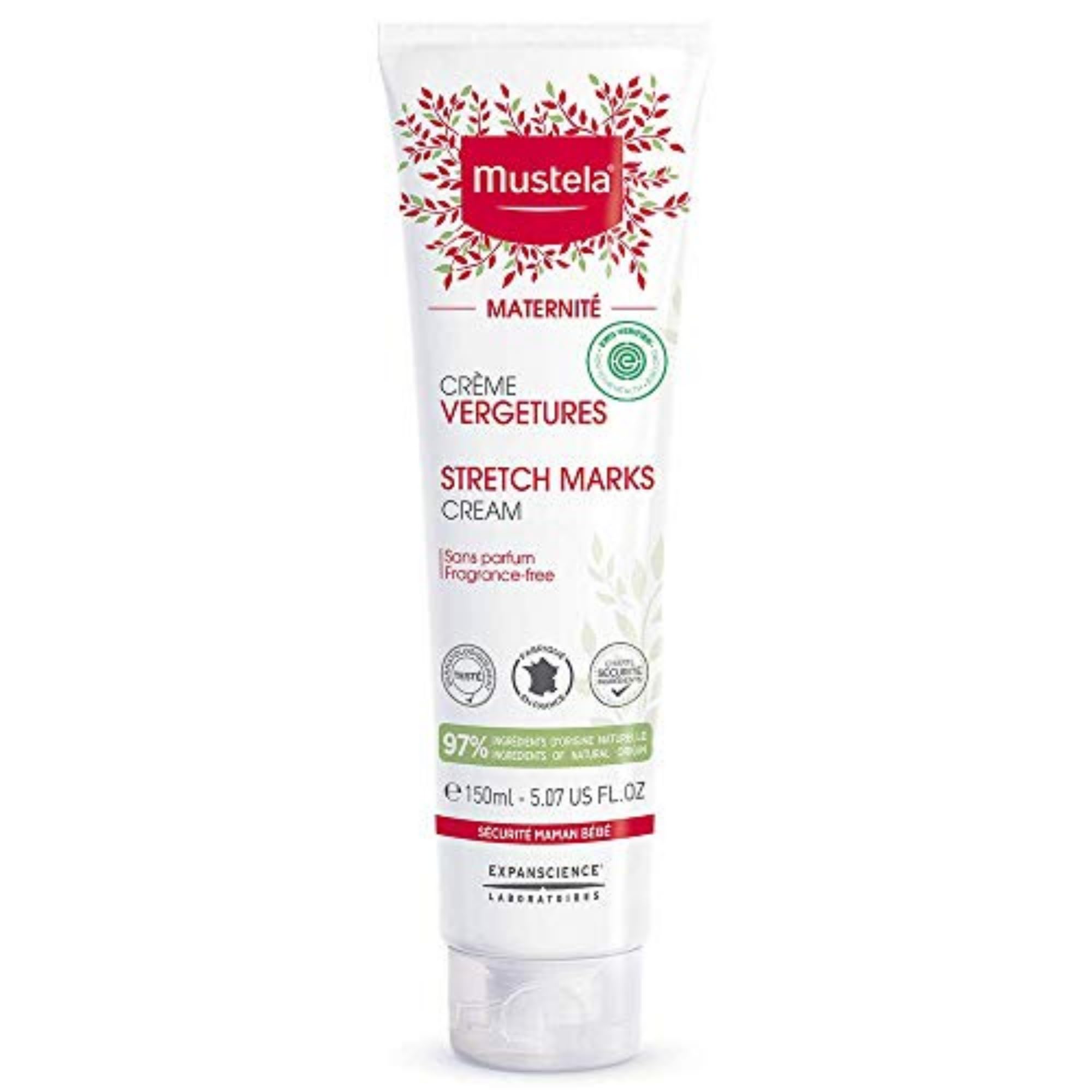 Mustela Maternity Stretch Marks Cream for Pregnancy - Natural Skincare Massage Moisturizer with Natural Avocado, Maracuja & Shea Butter - Lightly Fragranced or Fragrance Free - Various Sizes
