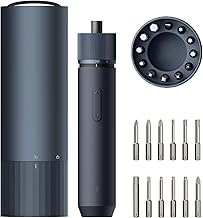 HOTO Elektrischer Schraubendreher Set mit 12 Bits, 3,6V Magnetische Elektro Schraubenzieher mit LED-Licht, 3 Drehmomente bis zu 4 N.m, 220 U/min, 1500-mAh-Akku, Geeignet für Möbel-/Computerreparatur