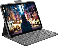 Vista 10 de Logitech Funda de teclado tipo folio resistente para iPad (10ª generación y A16) con conector inteligente y teclado duradero a prueba de derrames