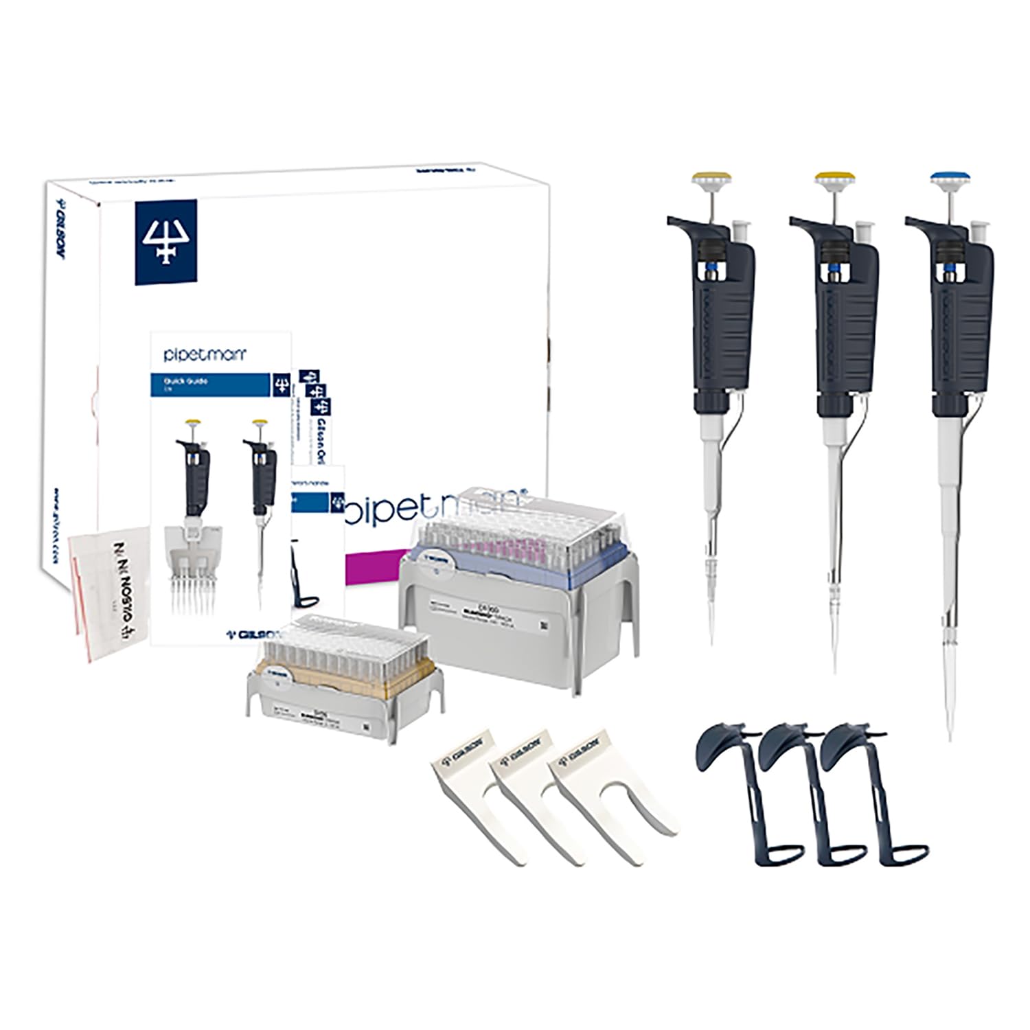 Gilson Pipetman G Starter Kit z P20G, P200G, P1000G mikropipetami i końcówkami do pipet