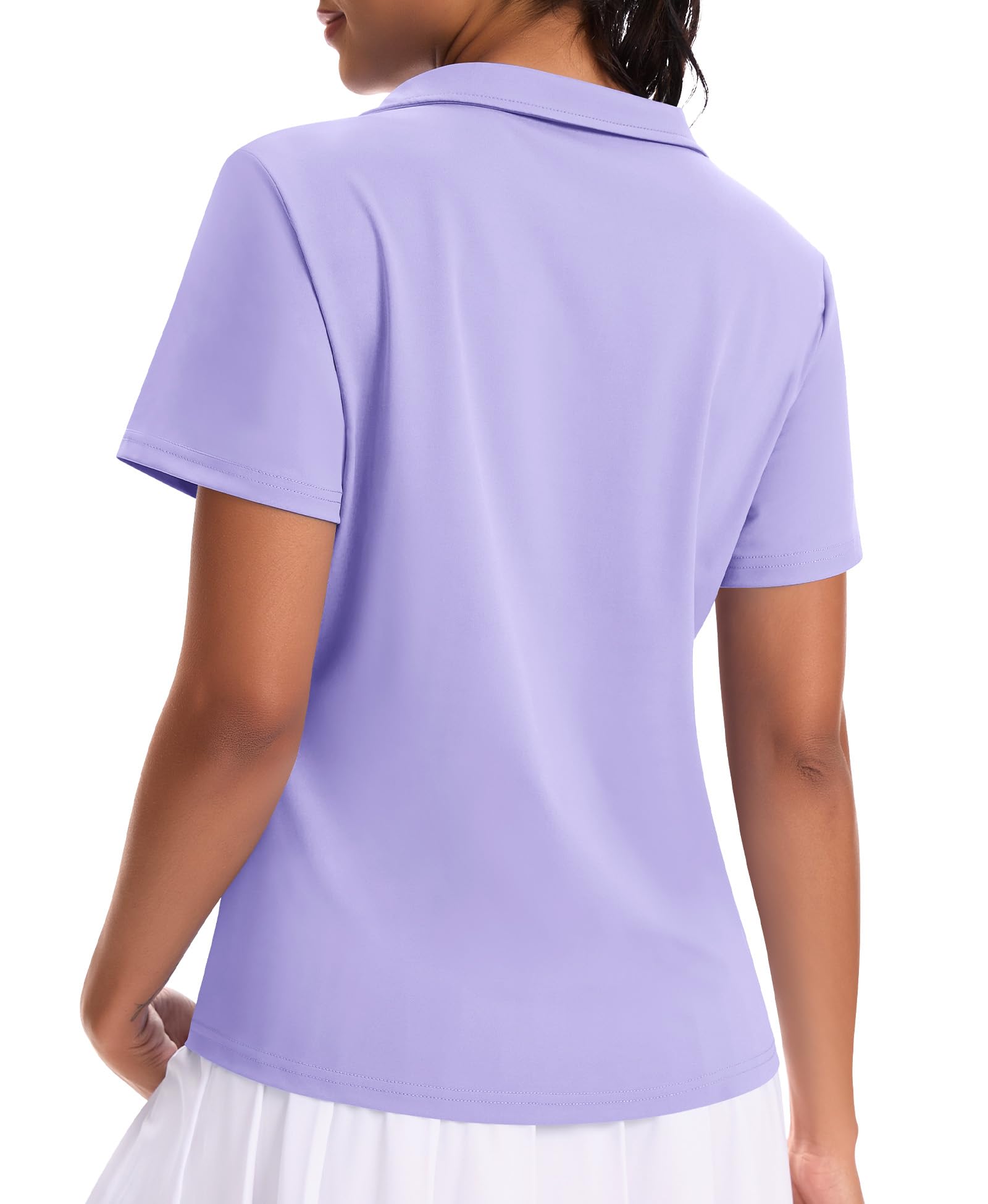 JoyGirl - Polo de manga corta para mujer, UPF 50+, cuello en V, ligero y transpirable, para verano, para golf y tenis