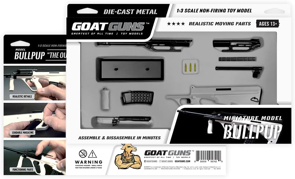 GOAT GUNS Miniature Bullpup Model White | 1:3 Scale Build Kit