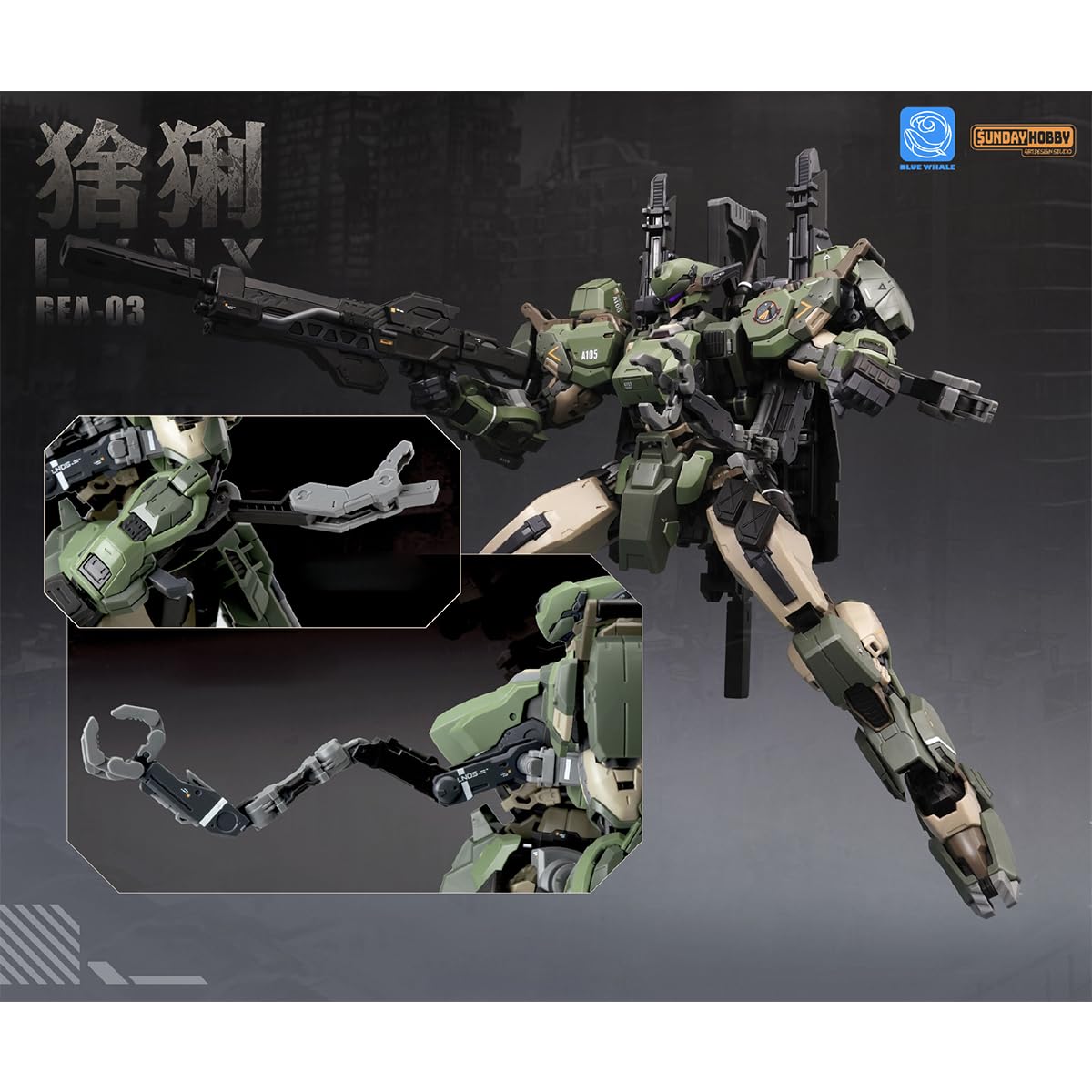 HiPlay Mingjiang Legend Blue Whale Series REA-03 Lynx 1/100 Scala Kit Modello da Montare