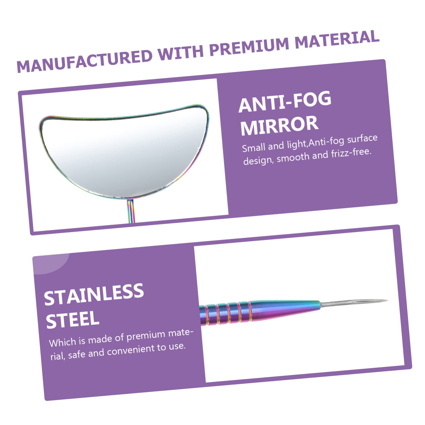 FRCOLOR 3sets Strumenti Per Extension Ciglia Inossidabile Con Specchio e Bastoncino Per Bellezza Per Uso Personale e Professionale Salone