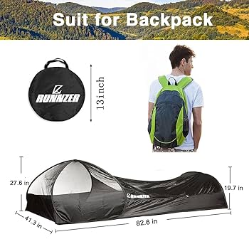 Amazon | RUNNZER Pop-Up Single Mosquito Tent, Mosquito Net