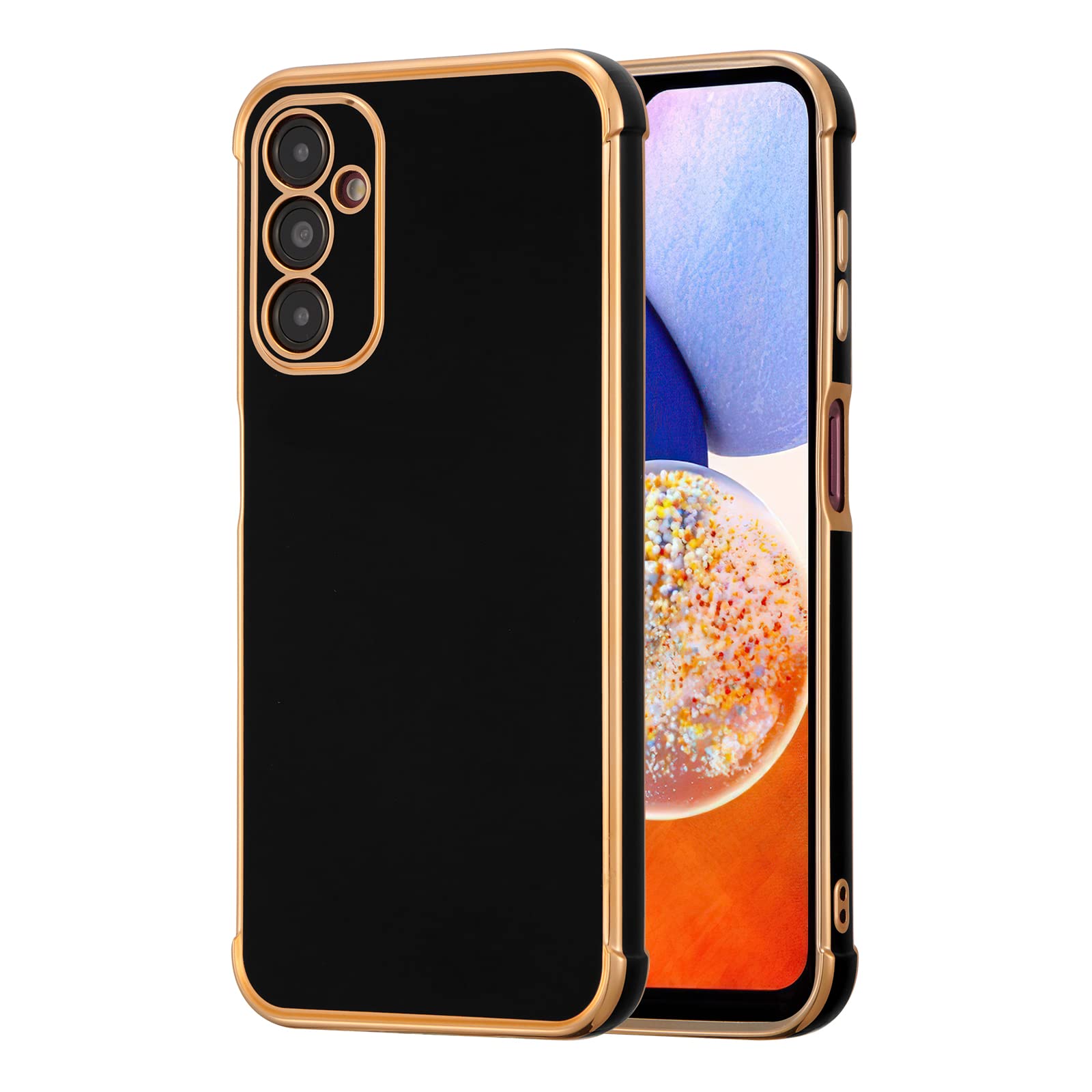 RALEAVO for Samsung Galaxy A14 5G Case Luxury Plating Cover Slim Lightweight Glossy Electroplated Phone Cover Soft TPU Shockproof Bumper Phone Case
