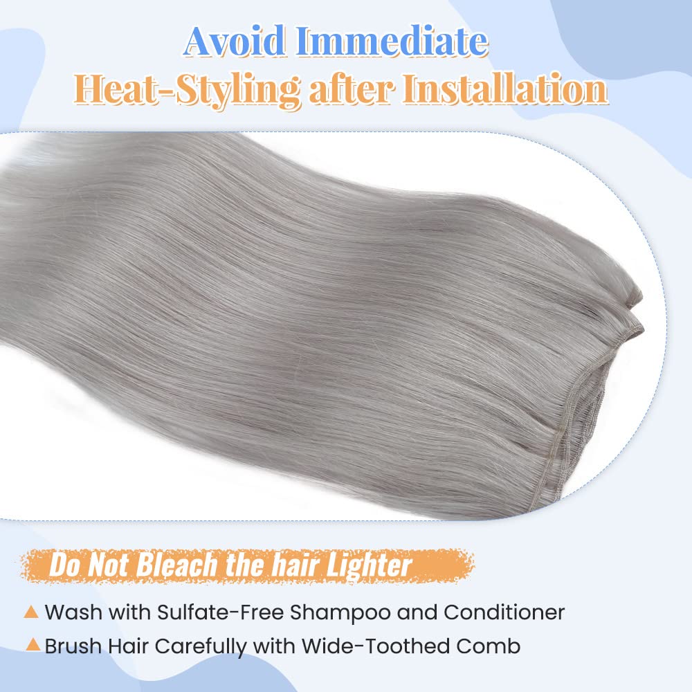 Amazon.com : 120g Sew in Hair Extensions 22Inch Double Weft Silver