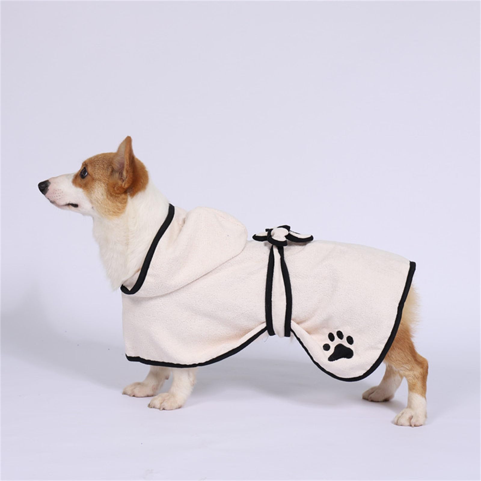 Albornoz ajustable con capucha para perros, toalla de baño de microfibra superabsorbente para mascotas, cómoda para razas pequeñas