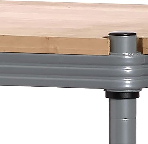 Miniatura 6 de Design Ideas MeshWorks - Estantería de metal para banco de trabajo con parte superior de madera, para almacenamiento de garaje y cocina, 35.4 x 17.7