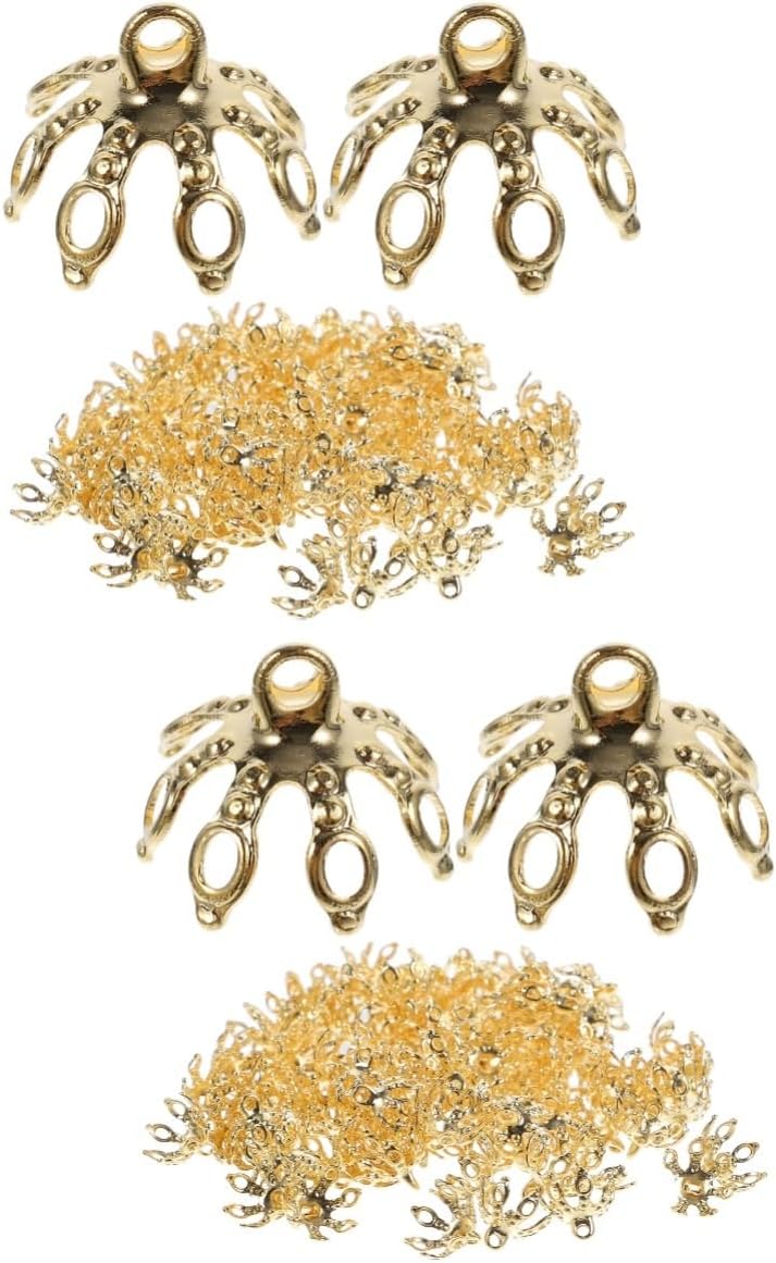 STOBOK 200pcs Bead Caps for DIY Jewelry Making Delicate Flower End Caps for Hair Accessories Craft Projects and Pendant Designs