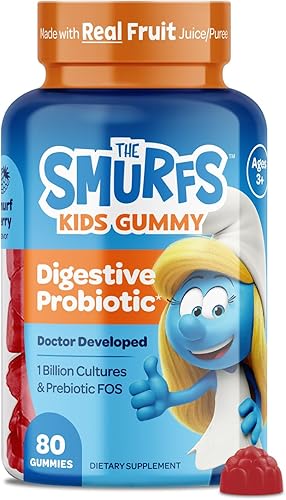 Miniatura 9 de The Smurfs Kids - Gomitas multivitamínicas con 15 vitaminas y minerales diarios para el crecimiento y el desarrollo, hechas con fruta real en una