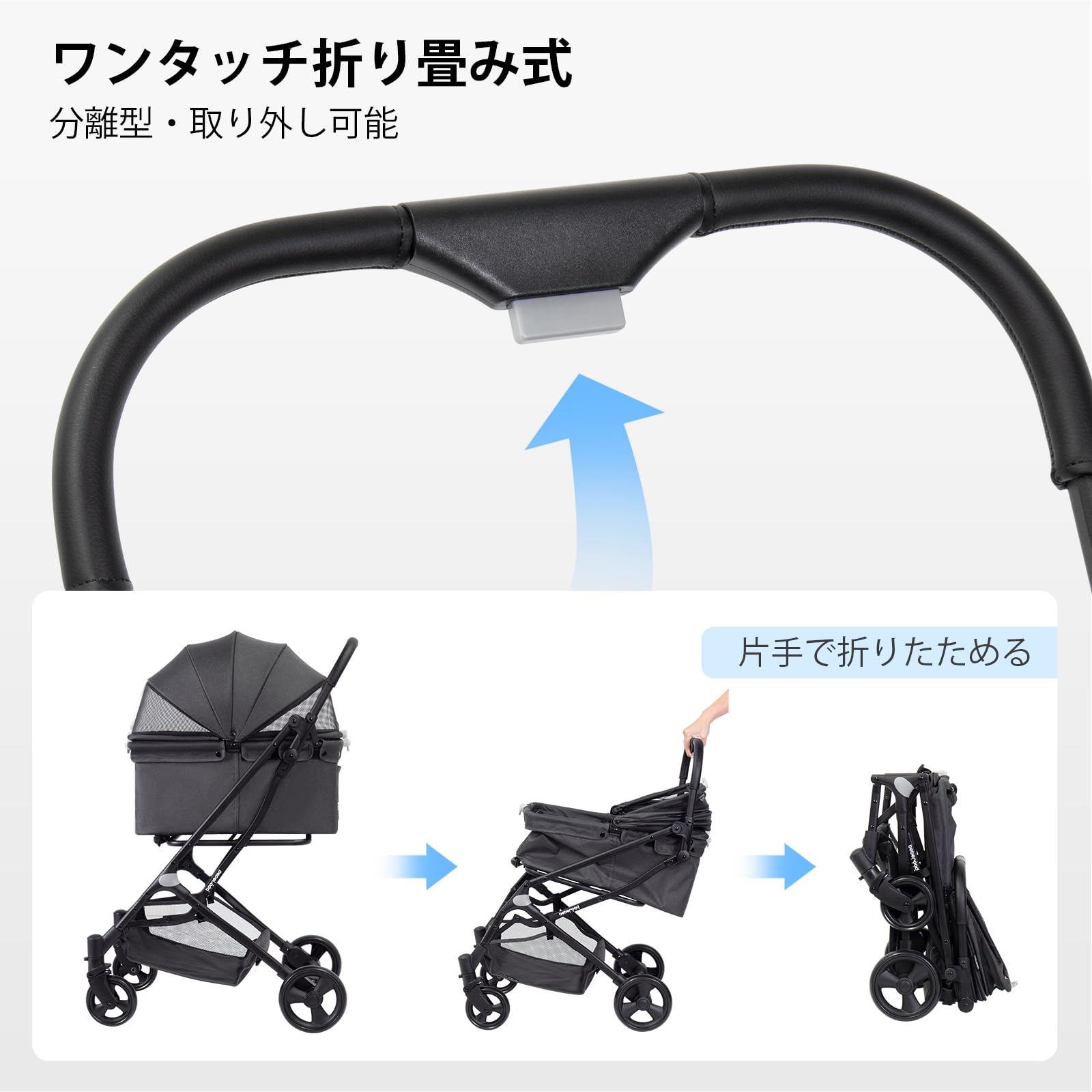 Amazon.co.jp: BEBEROAD PETS R4 R5 ペットカート 犬用ベビーカー 分離 