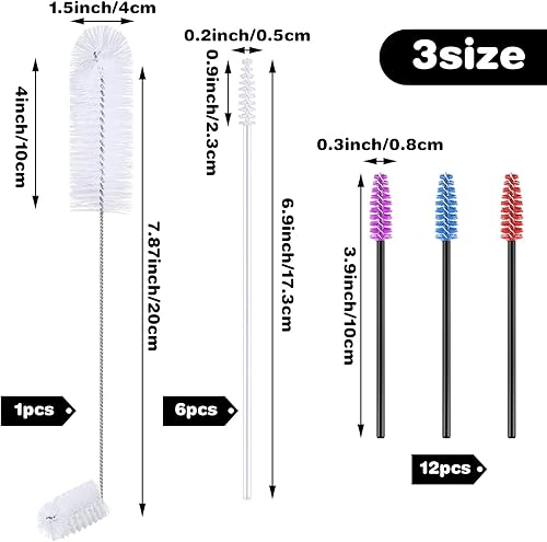 Miniatura 8 de Cepillo de limpieza para comederos de colibríes, 19 piezas, 3 tamaños, mini juego de cepillos de nailon, cepillo de colibrí de doble cabeza, limpio