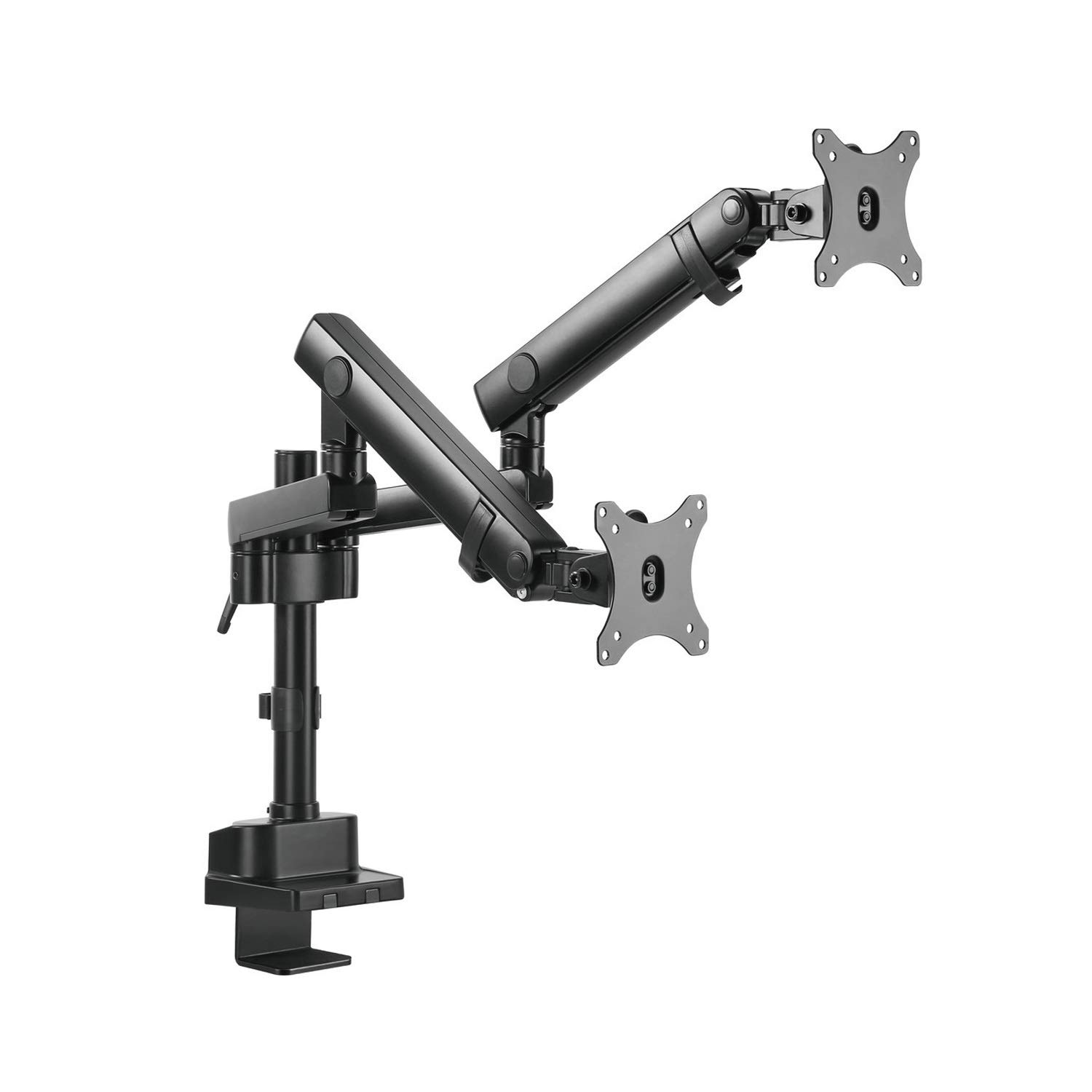 Maclean MC-812 2-Fach Monitorhalter mit Gasfeder Tischhalterung Monitorarm Monitorständer VESA 75x75 100x100 17"-32" Für 2 Monitore