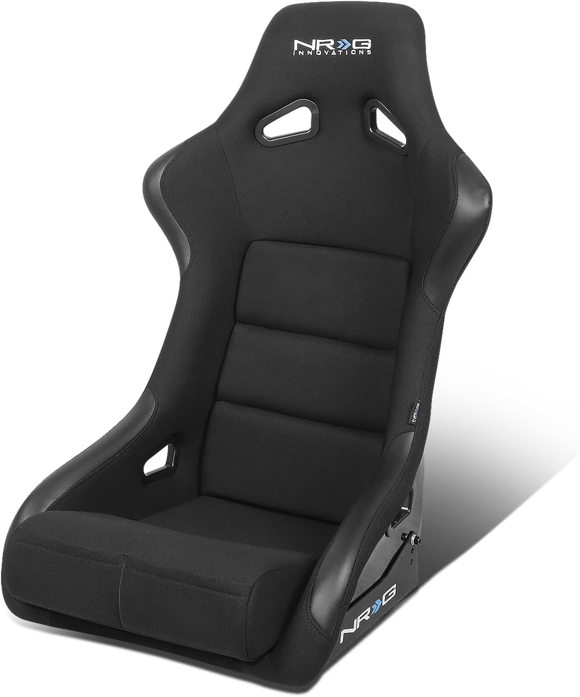 NRG Innovations NRG-FRP-301 Fiber Glass Fixed Back Bucket Racing Seat (Large), 4pt Harness Compatibility, Black Seat Cover, 23“W X 35"H X 18"D