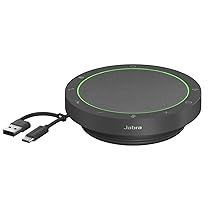 Jabra Speak 2 55 Viva Voce Bluetooth Wireless, 4 microfoni, cancellazione del rumore, altoparlante full range da 50 mm, audio a banda larga, compatto e portatile Certificato MS Teams Grigio scuro