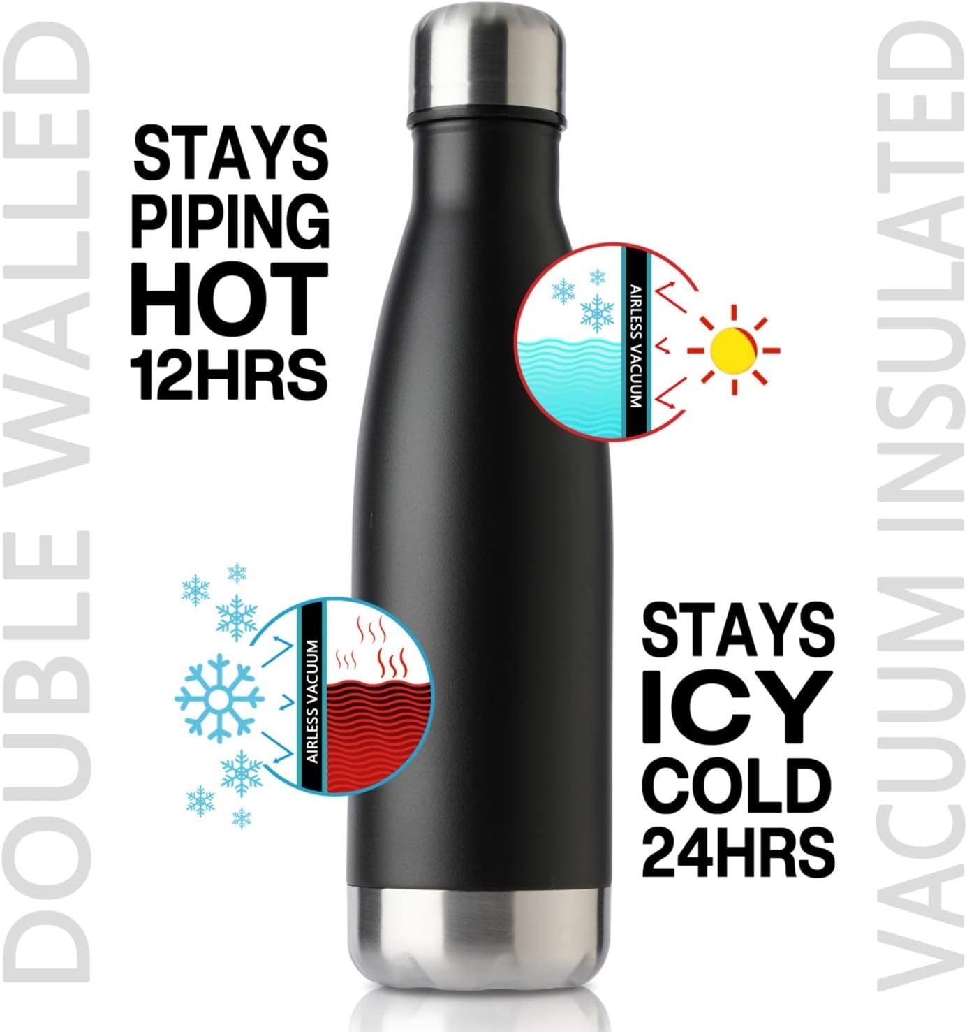 MEWAY 17oz Sport Water Bottle 8 Pack Vacuum Insulated Stainless Steel Leak-Proof Double Wall Cola Shape Water Bottle,Keep Drinks Hot & Cold (colourful,8 Pack) - Image 2