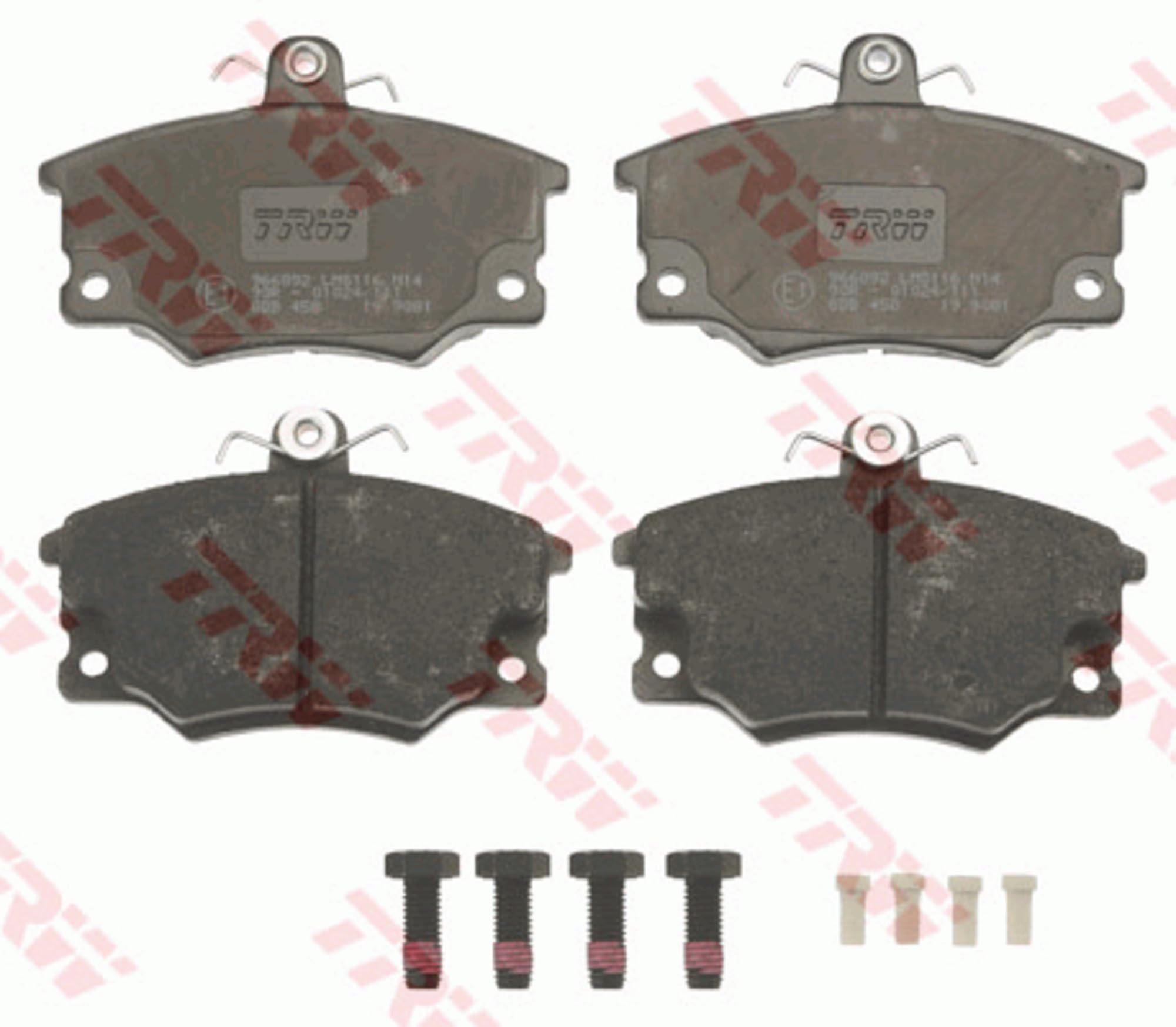 TRW Fren Balatası Ön Fiat Punto 1.1 93-99, 1.2 94-99, 1.6 94-97, 1.7 Td 94-99, Tempra 1.4-1.6 I.E.90-96, 1.8 I.E.92-96, 1.9 Td 90-96, Uno 1.3 T I.E. 87-91, 1.4 T I.E. 89-96 GDB458