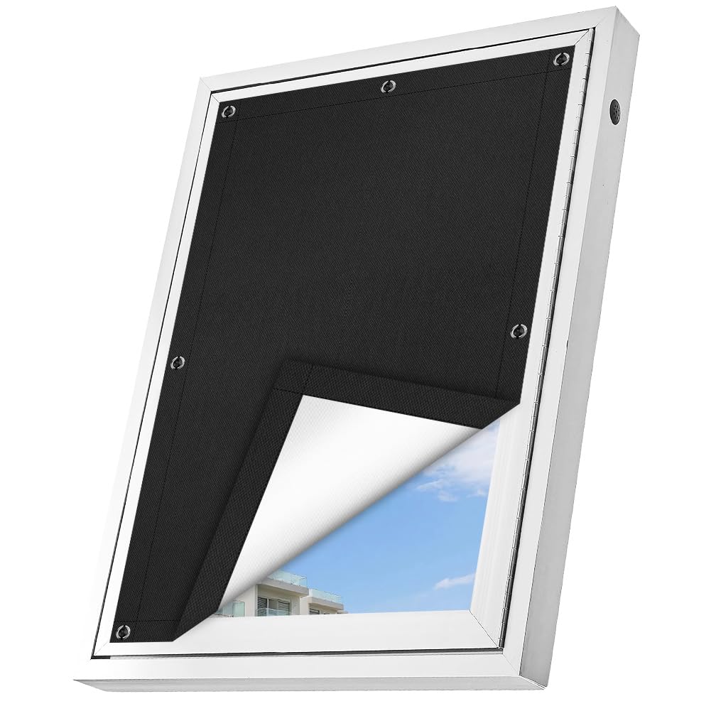 Alaoo Roof Windows Blackout Curtains, Roof Window Sunshade Unsealed Style Easy Fit Suitable for Home and Office, Window Sunshade Blind No Drilling with Suction Cups, B93 x H96cm