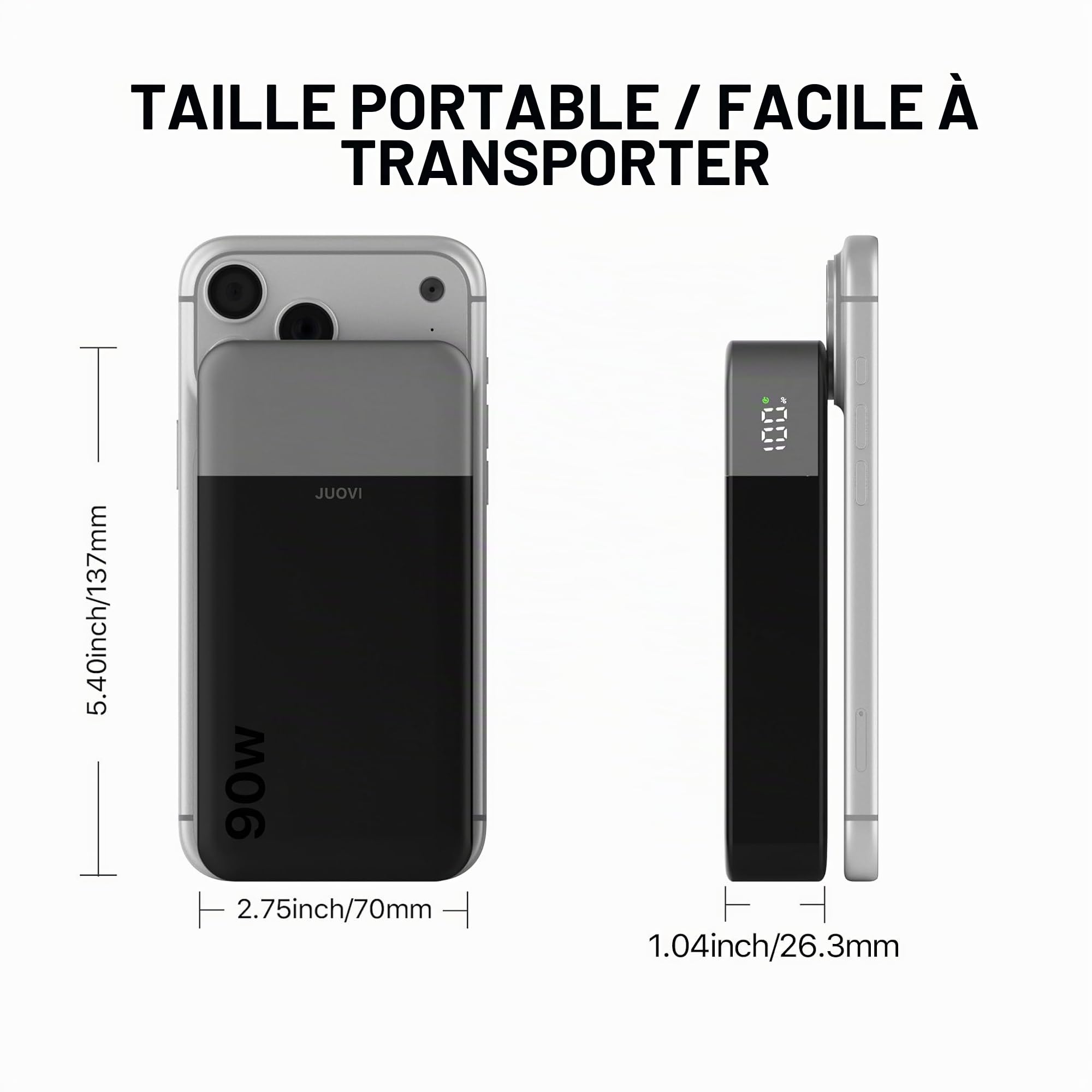 JUOVI Batterie Externe pour Ordinateur Portable 90W Power Bank 20000mAh