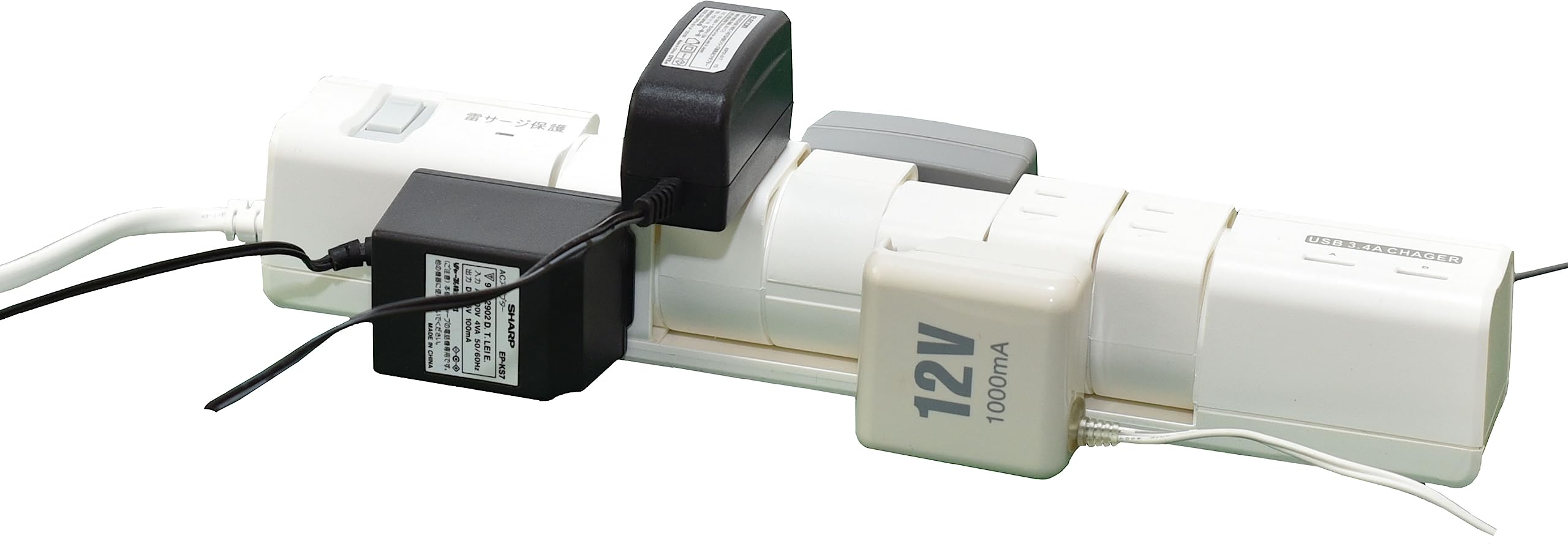 Amazon.co.jp: Nissho Telecom 可動式電源タップ 回転式6口+USB2