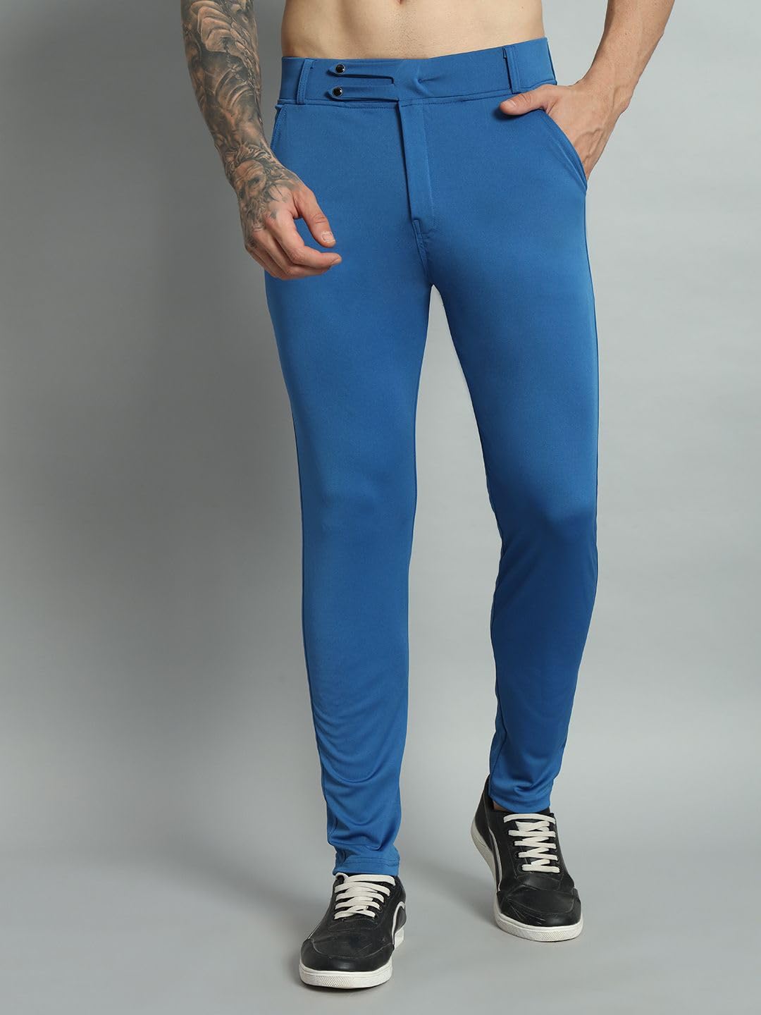 Men's Comfort Fit Lycra Blend Trousers