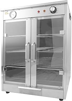 4-Shelf Electric Hot Box Food Warmer Accommodating up to (8) 16" Pizza Boxes, Countertop Heated Holding Cabinet for Pretzels, Warming Machine for Home Commercial Use, w/Water Drawer, 120V 600W