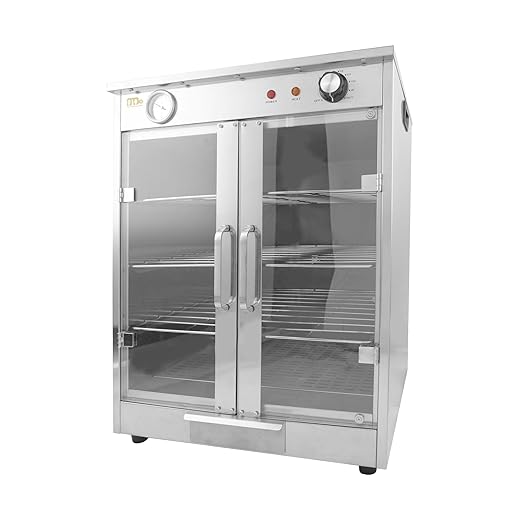 4-Shelf Electric Hot Box Food Warmer Accommodating up to (8) 16" Pizza Boxes, Countertop Heated Holding Cabinet for Pretzels, Warming Machine for Home Commercial Use, w/Water Drawer, 120V 600W