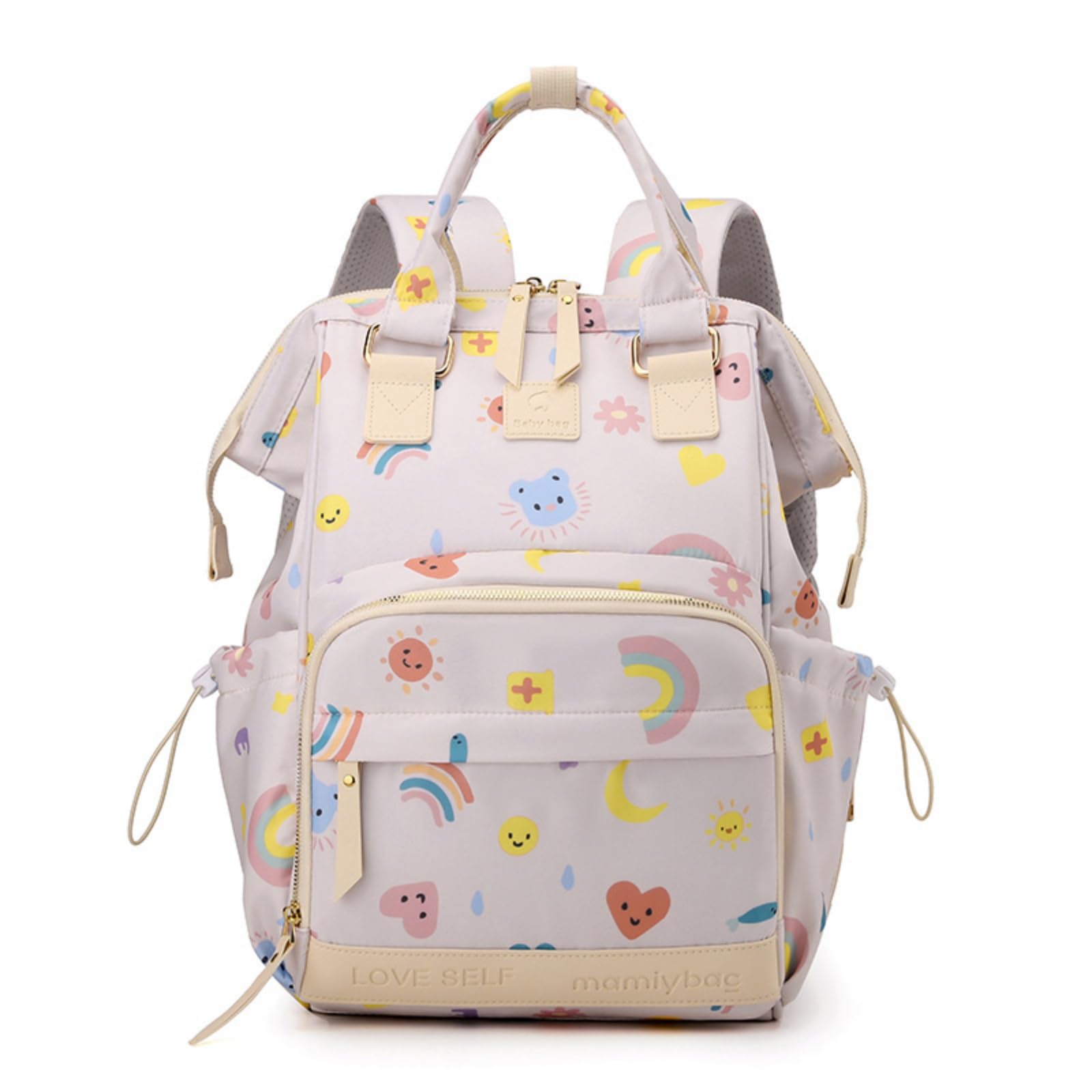 Zaino Fasciatoio Co Zaino Mamma con Tasche Unisex Borsa Fasciatoio per Neonati, Multicolore, Caramella Arcobaleno