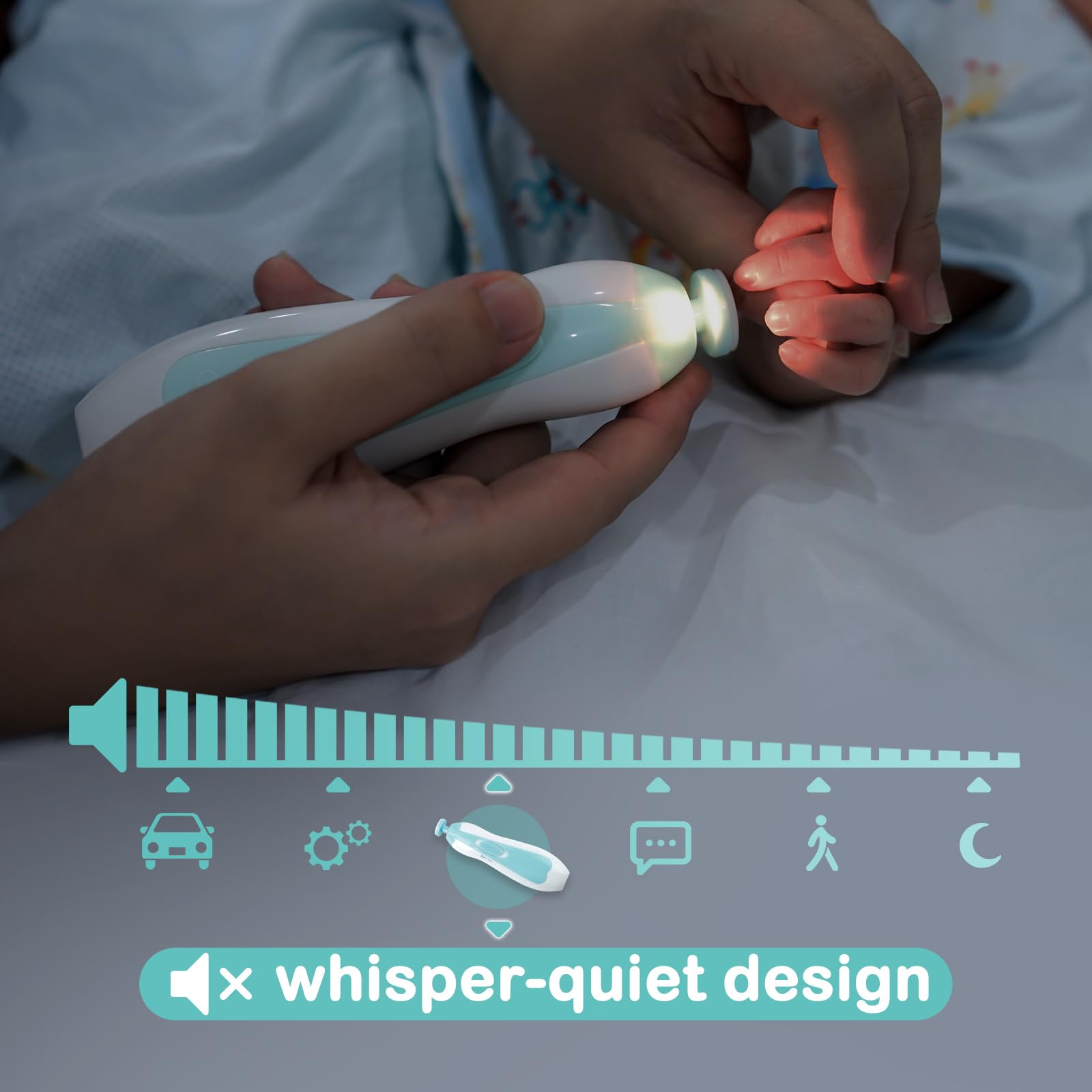 BumbleBee Baby Nail Trimmer, Upgraded Electric Baby Nail Clipper, Baby Nail File with LED Light for Newborn Toddler & Kids Toes and Fingernails - Care, Polish & Trim 1