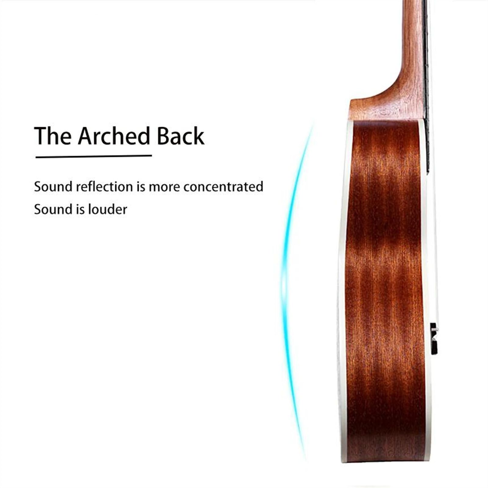 23-Zoll-Konzert-Ukulele, 4-saitiges Fichtenholz-Ukelele-Saiteninstrument Mit Zubehör Ukulele für Anfänger