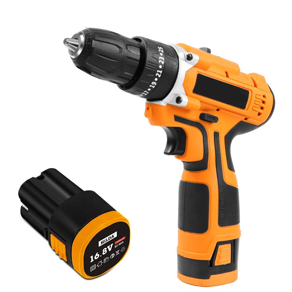 Trapano Avvitatore Elettrico a Batteria con cacciavite Elettrico da 16,8 V Max, Batteria a Cambio rapido e Caricabatterie Inclusi