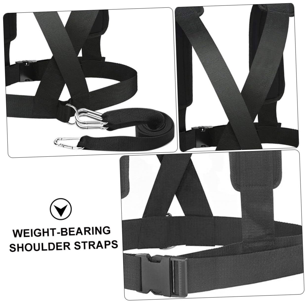 Cinturón de Entrenamiento Soporte de Peso, 2 Piezas Negro
