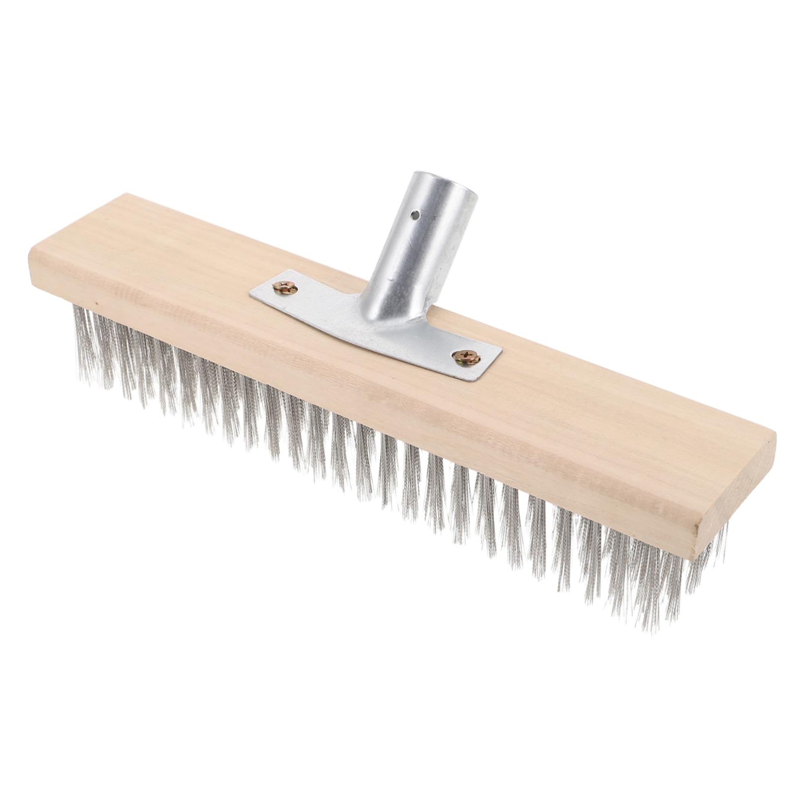 KICHOUSE Multi-Surface Cleaning Broom Stainless Steel Wire Floor Brush Tile Pool Kitchen Bathroom Floor Scrubber Long Handle Efficient Gap Cleaner