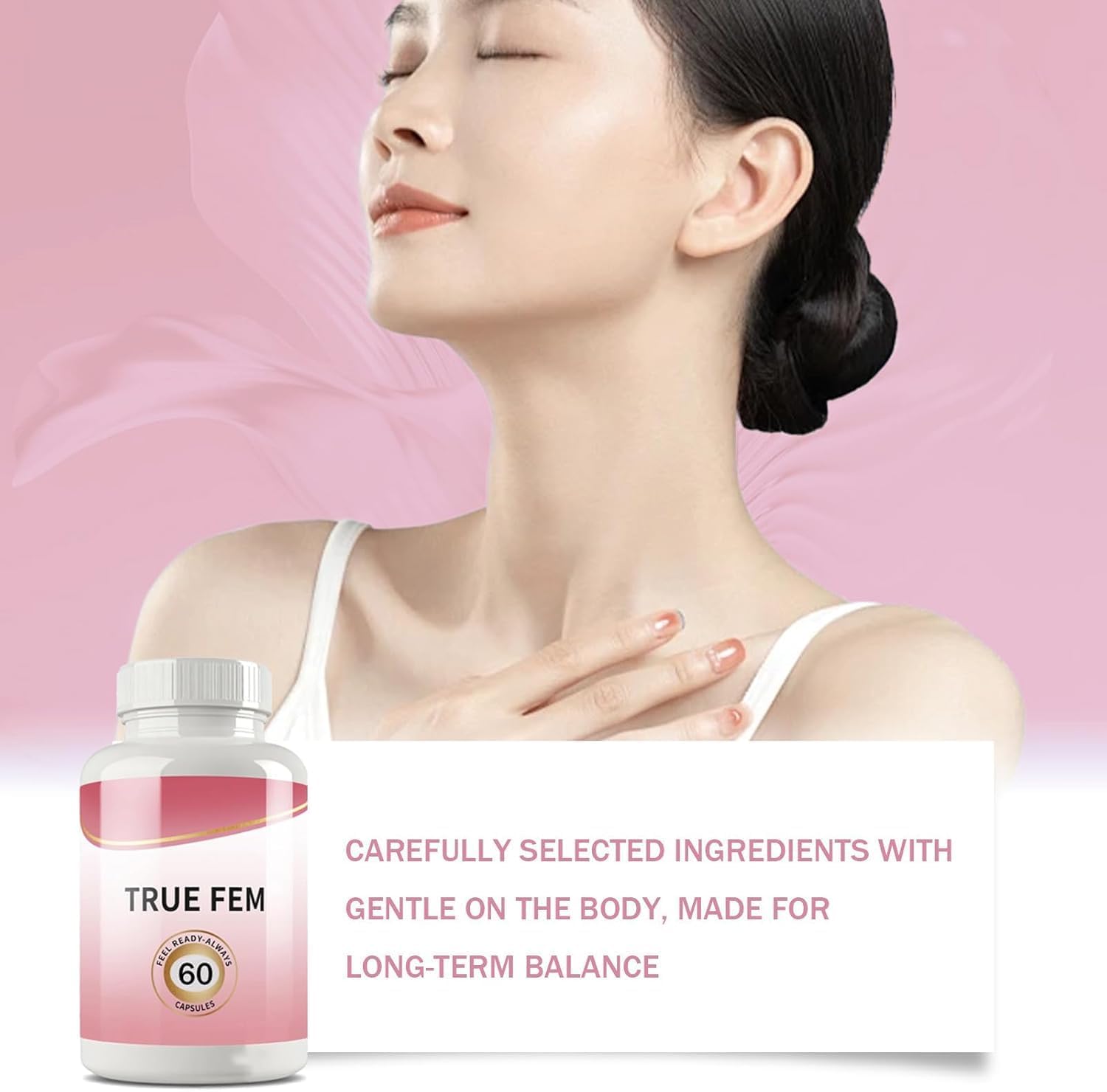 True Fem Capsules, Truefem 60 Capsules, 13-in-1 Feminine Probiotics Vitamin for Vaginal Dryness & PH Balance for Women