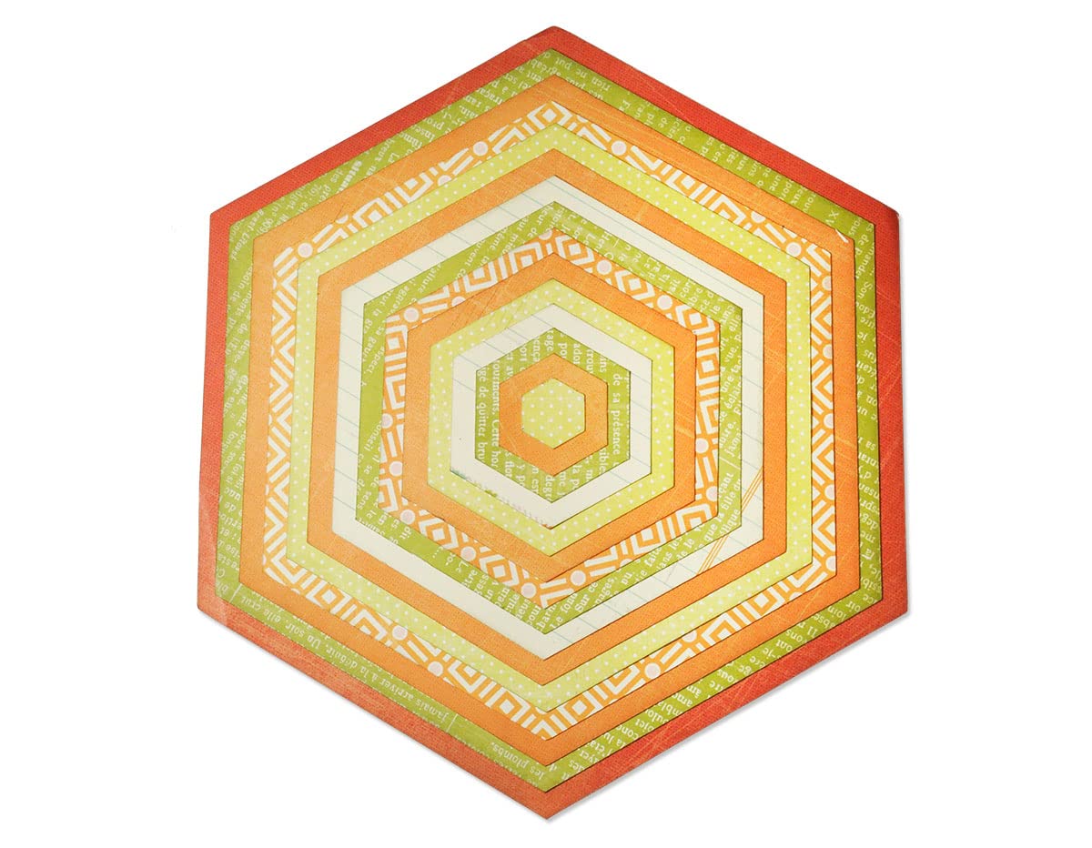 Sizzix 660839 Framelits Plus Hexagone gris pour des découpes nettes sans ciseaux