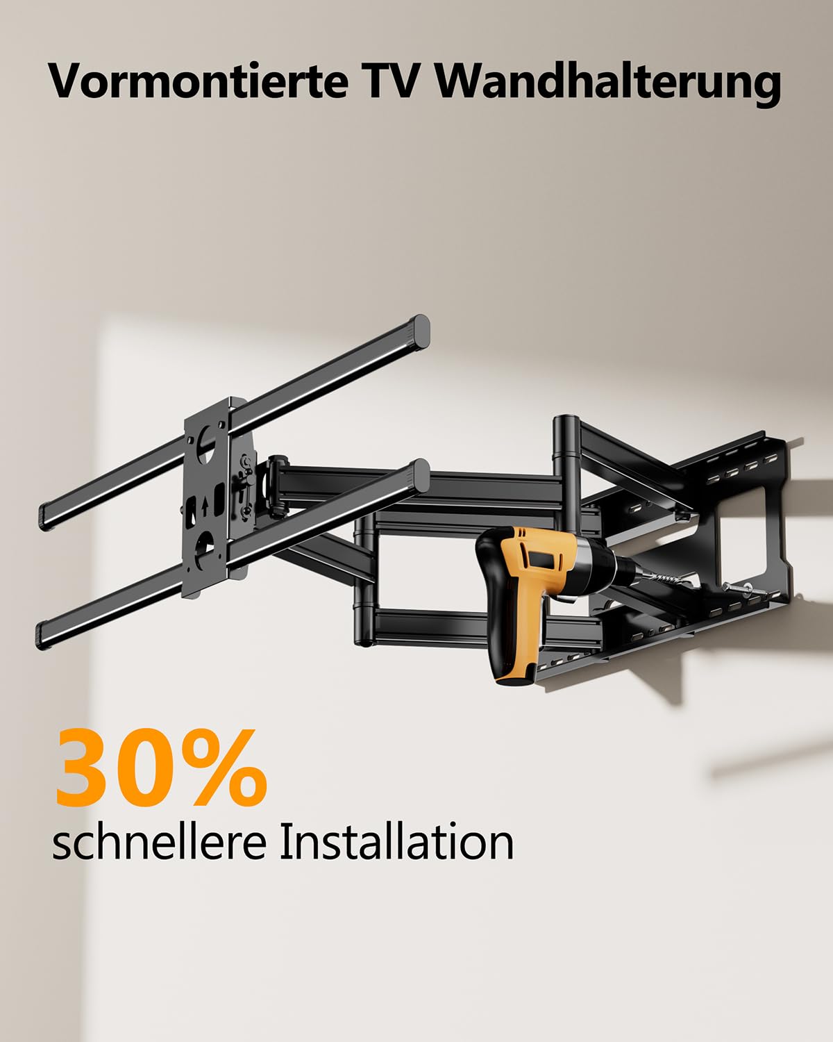 Heavy Duty XXXL TV Wandhalterung Schwenkbar für 60-120 Zoll Flach & Curved Fernseher, Fernseher Halterung für Wand, Neigbar und Ausfahren TV Halterung bis 125kg, VESA 200x100mm zu 1000x600mm