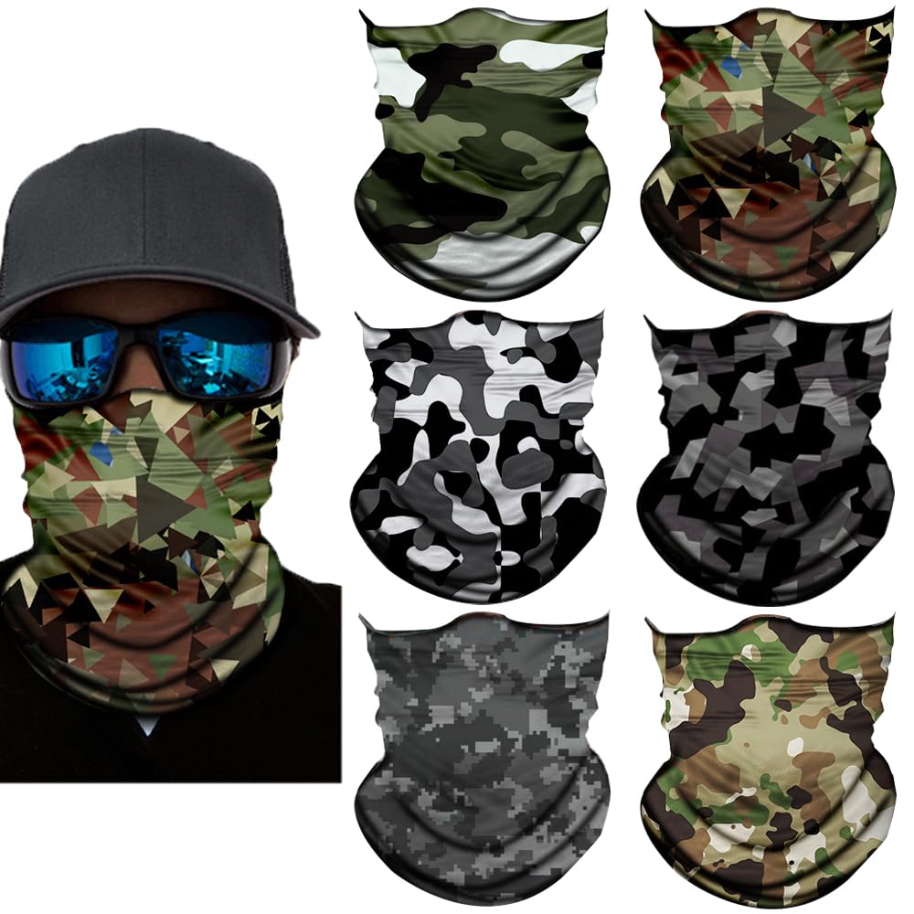 Neck Gaiter Mask,Bandana Gator Face Cover Mask Sun UV Protection,Neck Warmer Balaclava,Tube Face Scarf,Headband for Outdoor