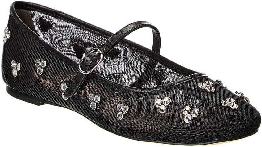 Stuart Weitzman Tammy Mesh & Leather Mary Jane Ballet Flat