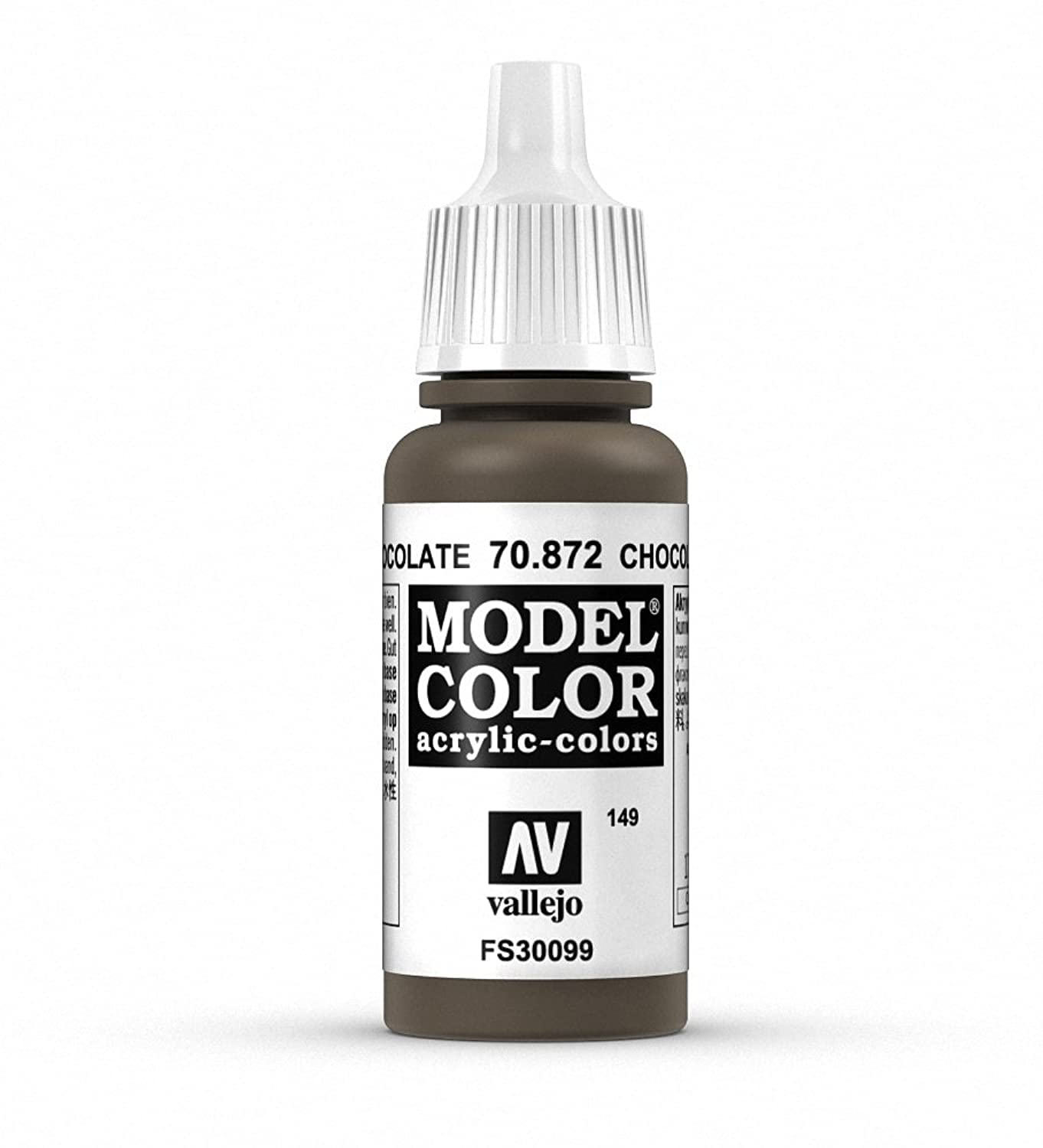 Vallejo Model Color Chocolate Brown Acrylic 17ml/0.57 fl oz Dropper - 70.872