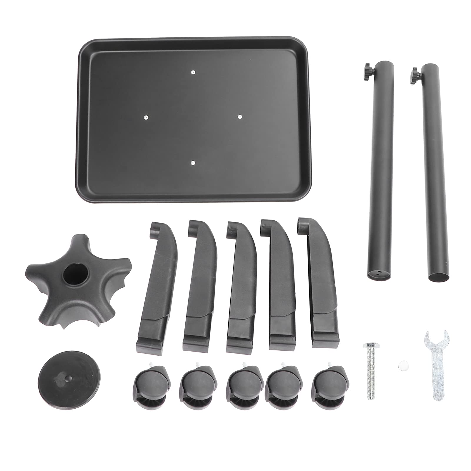 Bandeja de Salón con Ruedas, Bandeja con Ruedas para Tatuajes Ajustable en Altura, Carrito de Servicios Públicos con Ruedas, Bandeja de Servicio de Color de Cabello de Aluminio para Salón de Belleza,