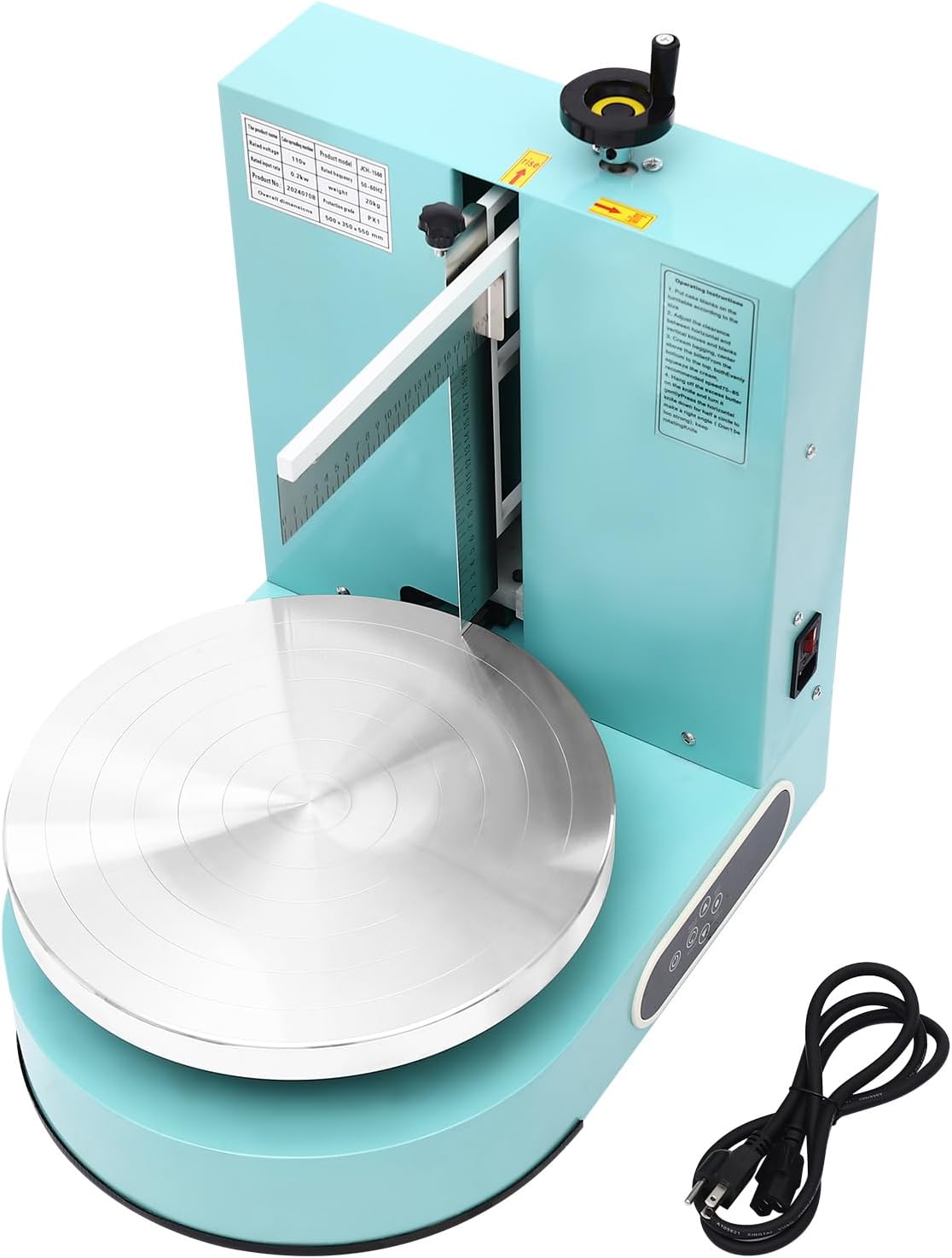200W Electric Cake Decorating Machine, 110V Cake Spreading Machine Automatic Cake Coating Machine Speed: 30-200RPM for Cake Diameter: 4-12in (Green)