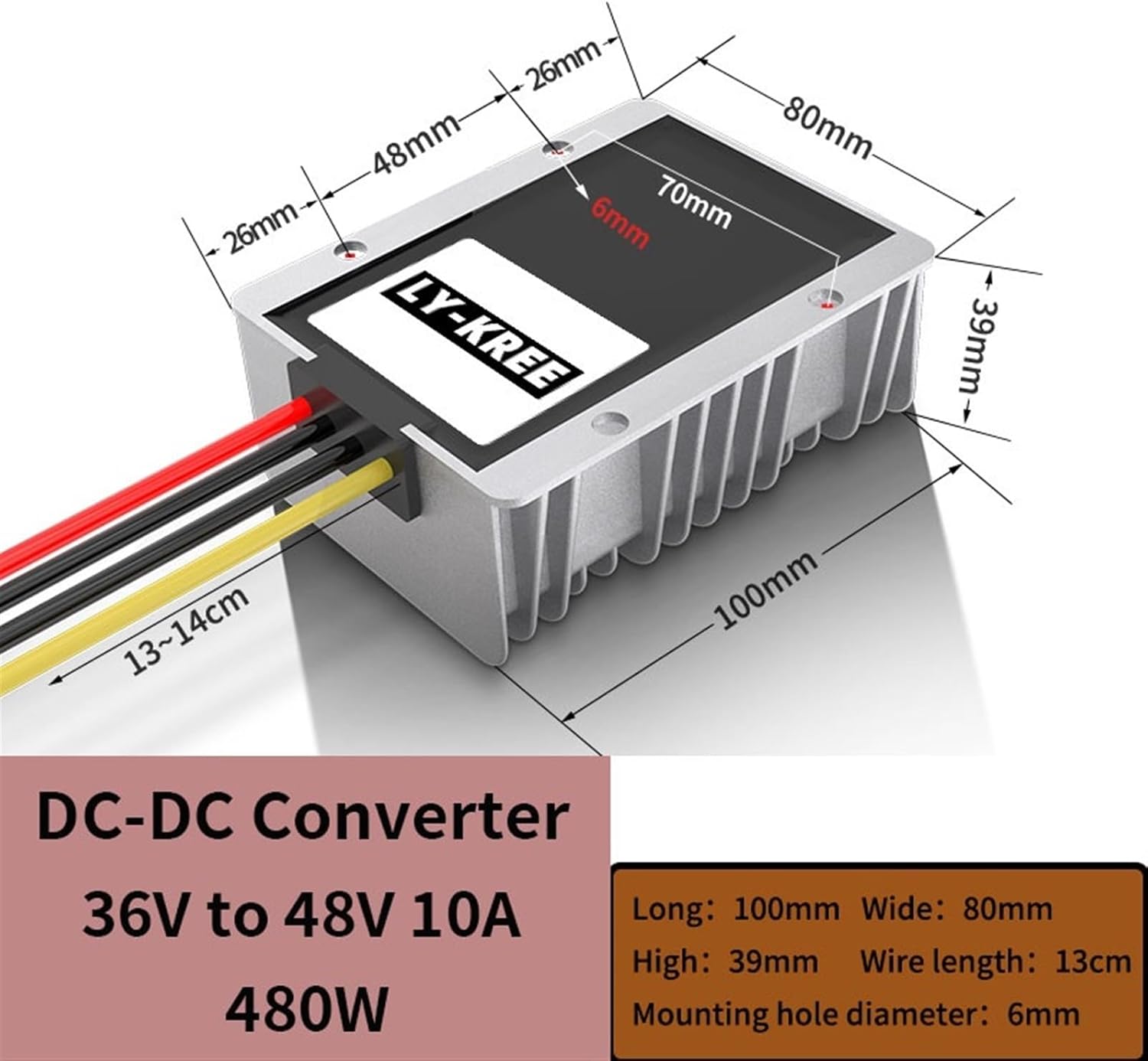 36V to 48V 60V 72V Converter Booster Module 5A 8A 10A 12A Boost Converter Voltage Regulation(36V to 48V 10A)