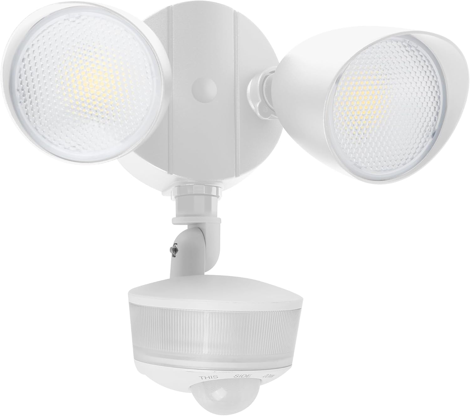 LUTEC 34W 3700 Lumen LED Security Light Motion Sensor Outdoor Lights with Night Light, 5000K Daylight, IP65 Waterproof, Dusk to Dawn, Hardwired Motion Detector Flood Light for Garage, Yard-White