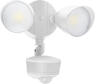 34W 3700 Lumen LED Security Light Motion Sensor Outdoor Lights with Night Light, 5000K Daylight, IP65 Waterproof, Dusk to Dawn, Hardwired Motion Detector Flood Light for Garage, Yard-White
