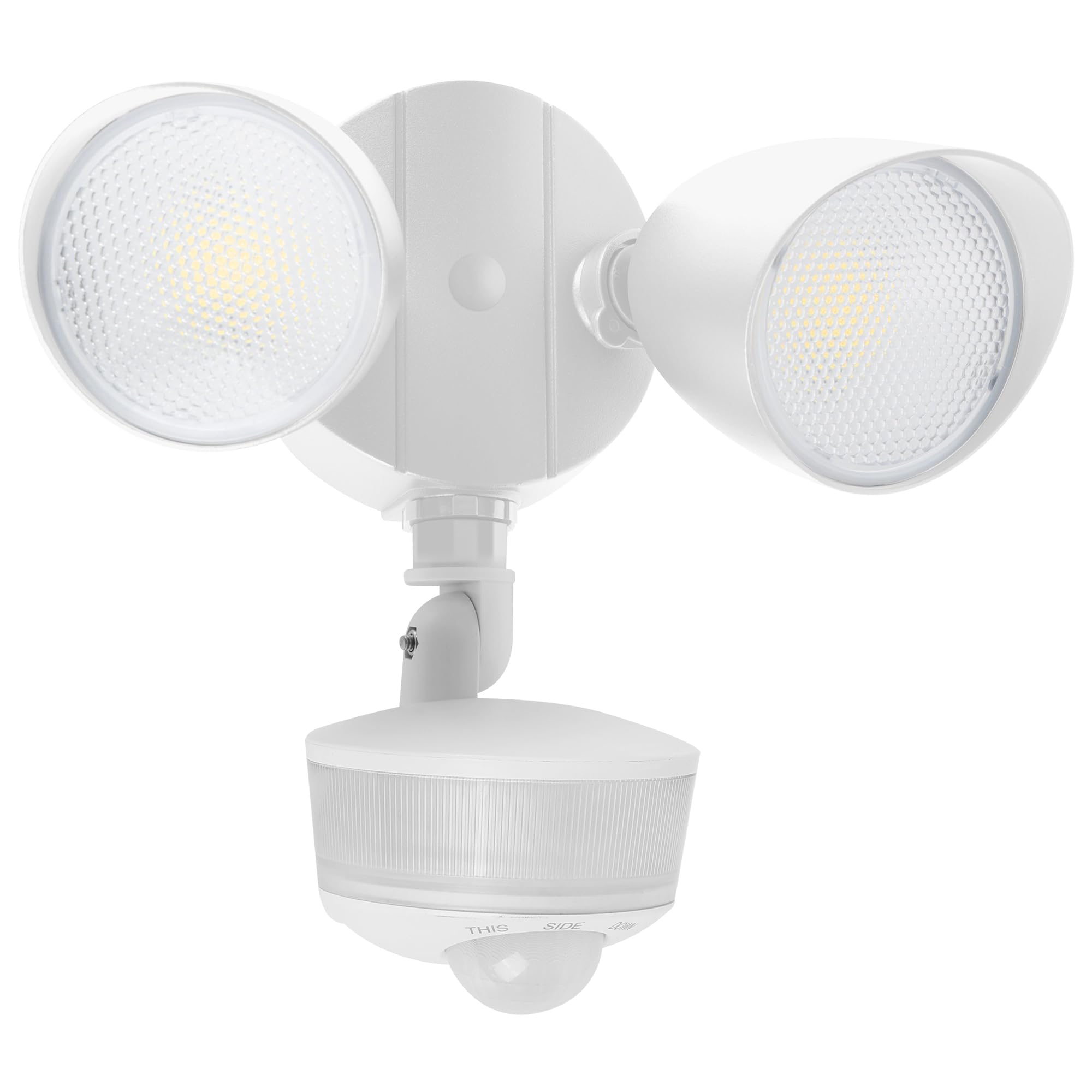 LUTEC 34W 3700 Lumen LED Security Light Motion Sensor Outdoor Lights with Night Light, 5000K Daylight, IP65 Waterproof, Dusk to Dawn, Hardwired Motion Detector Flood Light for Garage, Yard-White