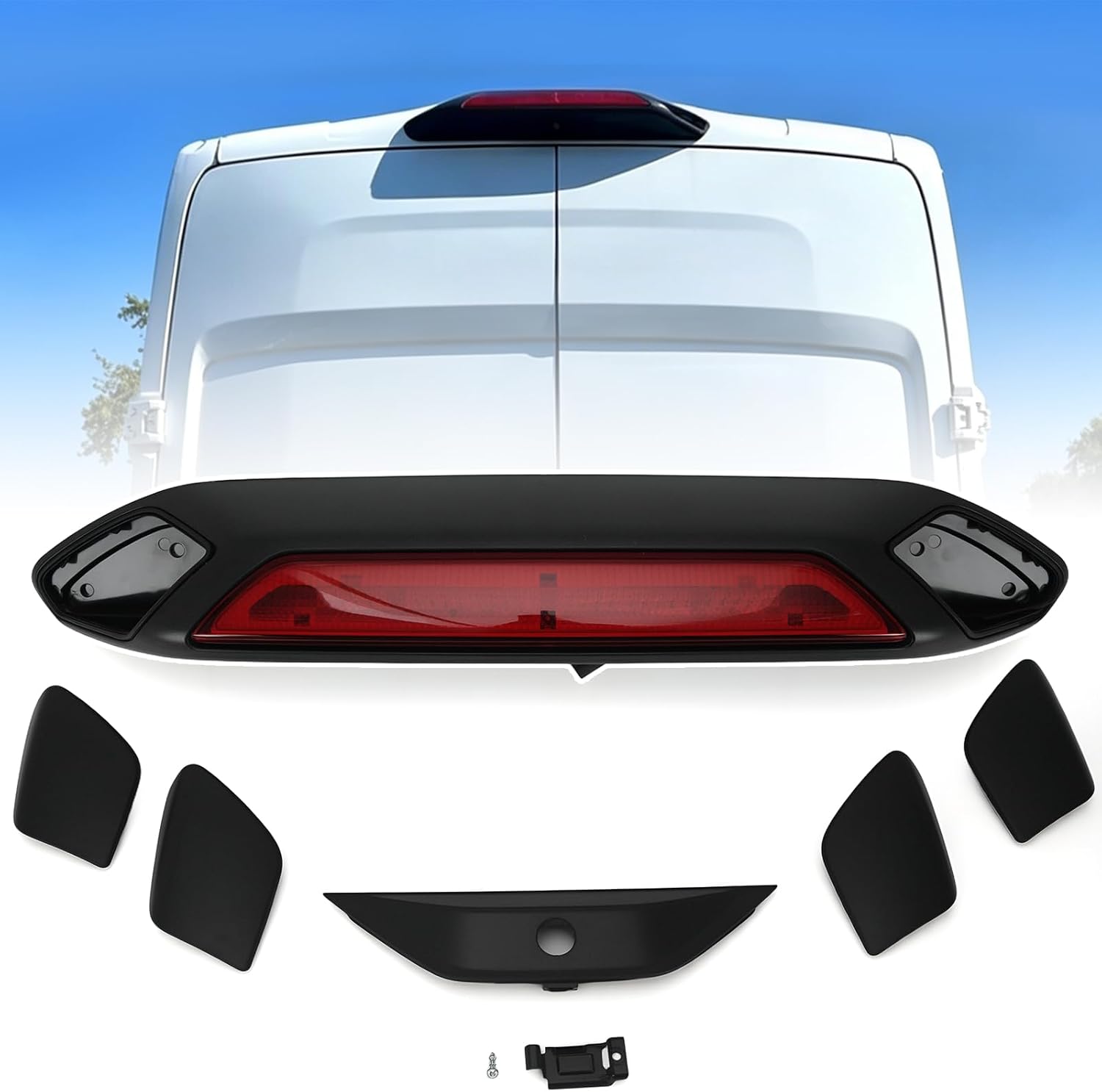 PTNHZ 923-127 Rear High Mounted Third Brake LED Light Compatible With 2018-2019 Ford Transit 150 250 350 350 HD JK4Z13A613AA JK4Z13A613AD